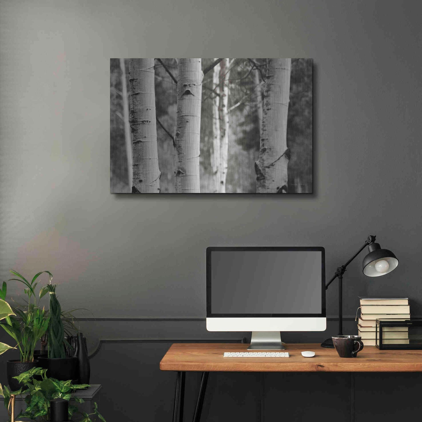 Luxe Metal Art 'Aspens IV' by Debra Van Swearingen, Metal Wall Art,36x24