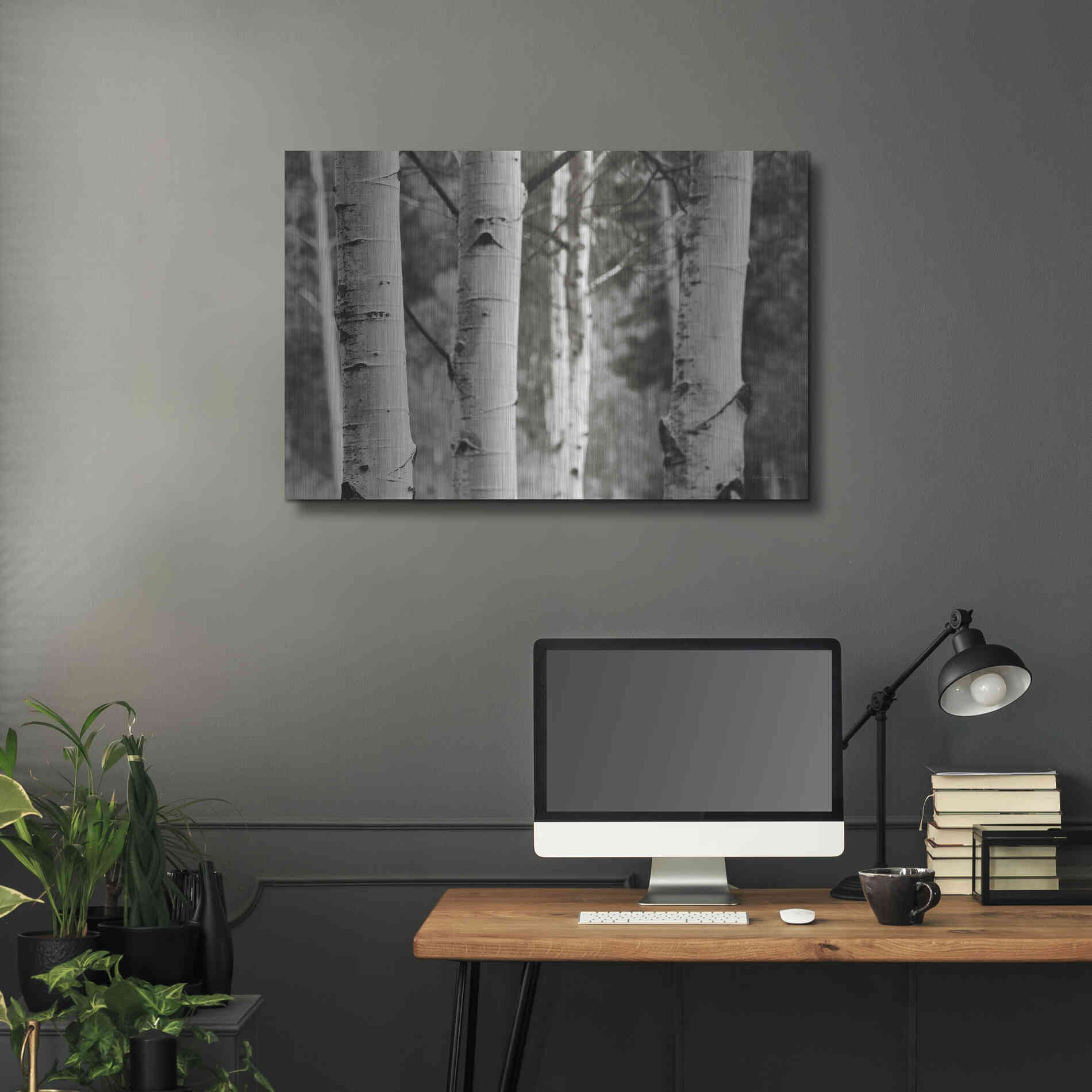 Luxe Metal Art 'Aspens IV' by Debra Van Swearingen, Metal Wall Art,36x24