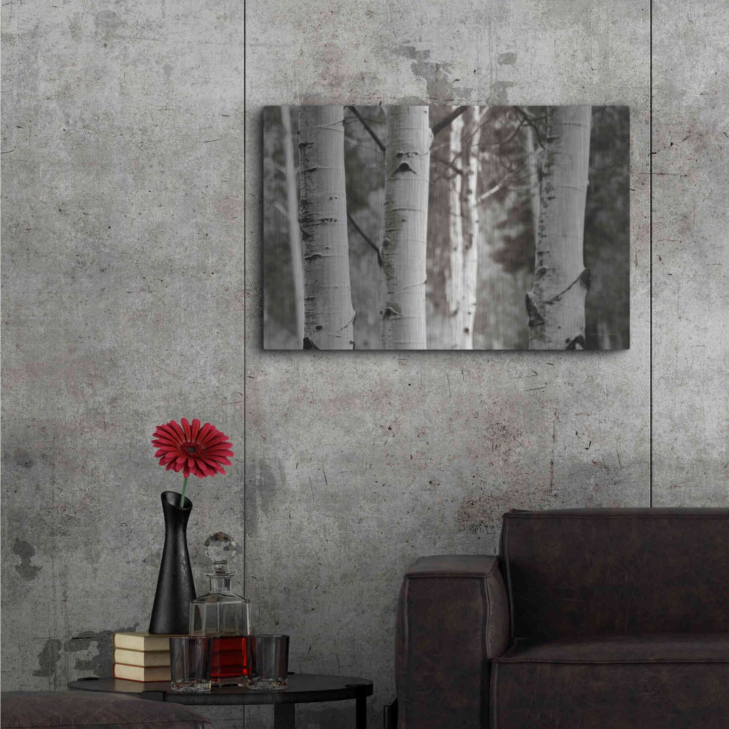 Luxe Metal Art 'Aspens IV' by Debra Van Swearingen, Metal Wall Art,36x24