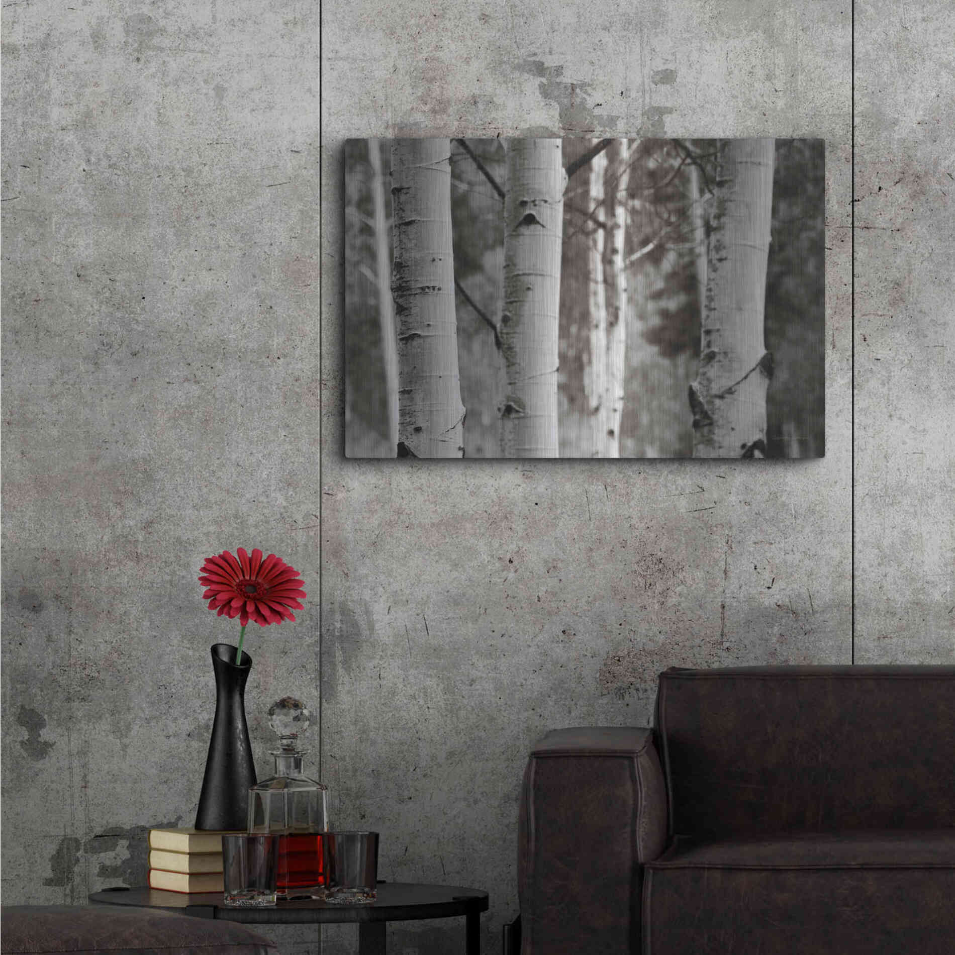 Luxe Metal Art 'Aspens IV' by Debra Van Swearingen, Metal Wall Art,36x24