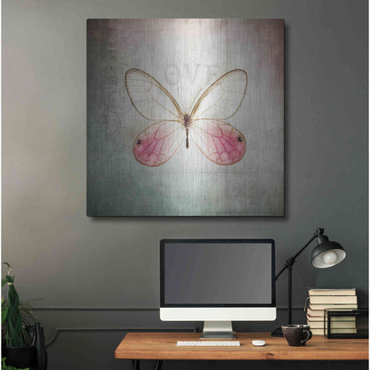 Luxe Metal Art 'French Butterfly I' by Debra Van Swearingen, Metal Wall Art,36x36