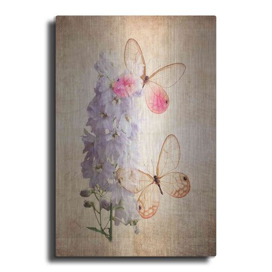 Luxe Metal Art 'Butterfly Botanical I' by Debra Van Swearingen, Metal Wall Art