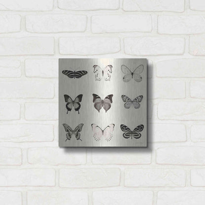 Luxe Metal Art 'Butterfly BW 9 Patch' by Debra Van Swearingen, Metal Wall Art,12x12