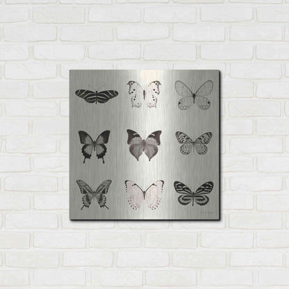 Luxe Metal Art 'Butterfly BW 9 Patch' by Debra Van Swearingen, Metal Wall Art,24x24