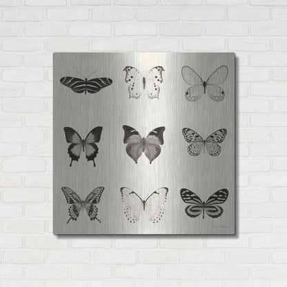 Luxe Metal Art 'Butterfly BW 9 Patch' by Debra Van Swearingen, Metal Wall Art,36x36