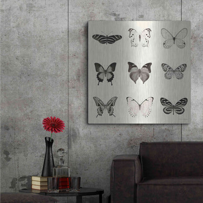 Luxe Metal Art 'Butterfly BW 9 Patch' by Debra Van Swearingen, Metal Wall Art,36x36