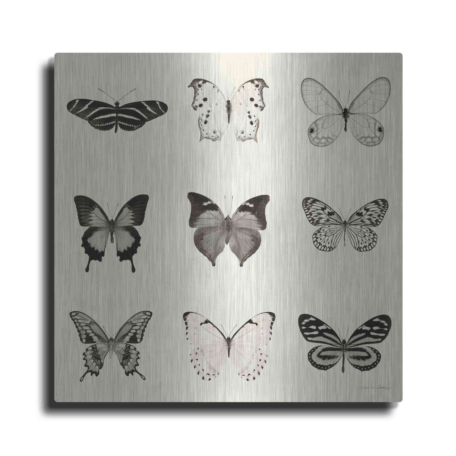 Luxe Metal Art 'Butterfly BW 9 Patch' by Debra Van Swearingen, Metal Wall Art