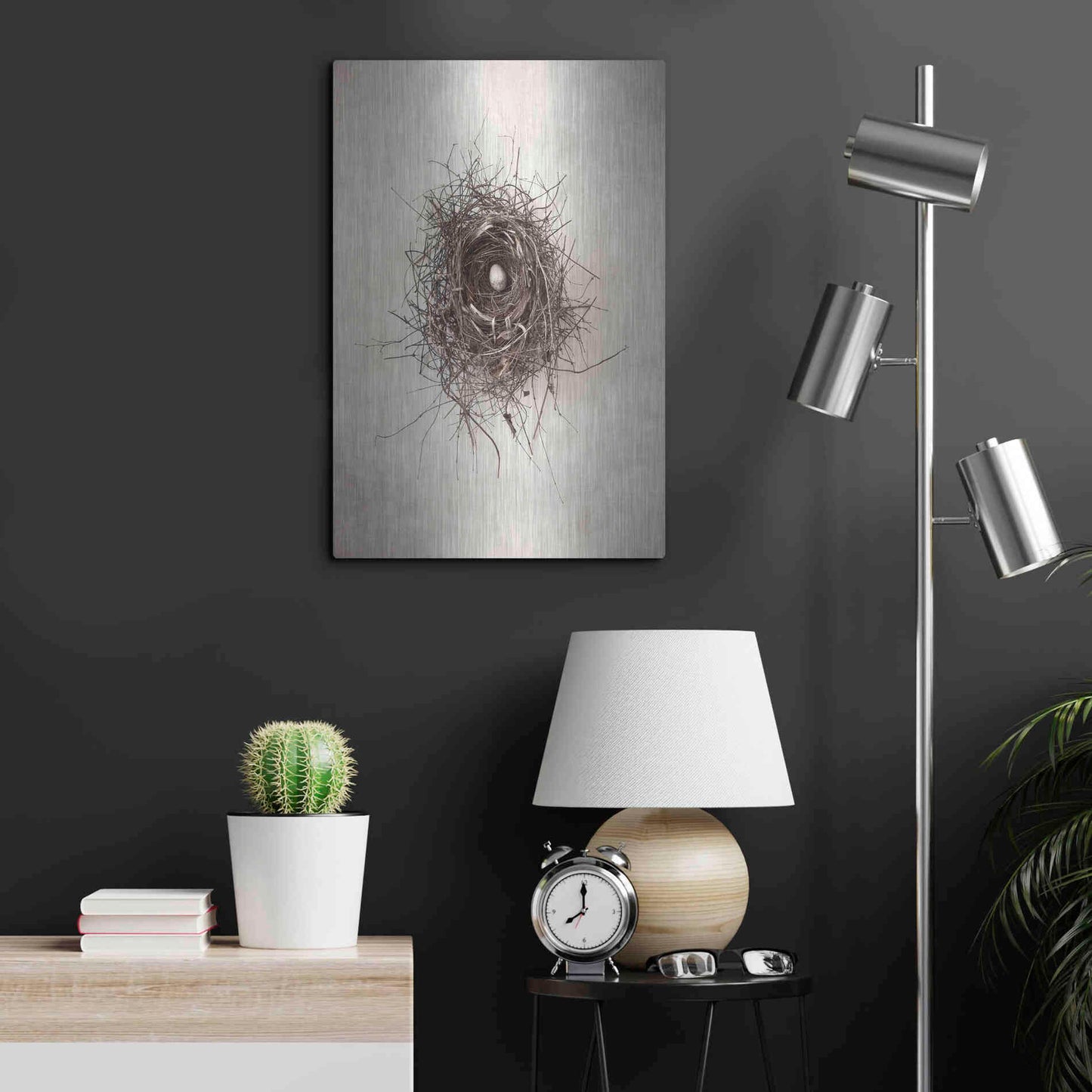 Luxe Metal Art 'Nest I' by Debra Van Swearingen, Metal Wall Art,16x24