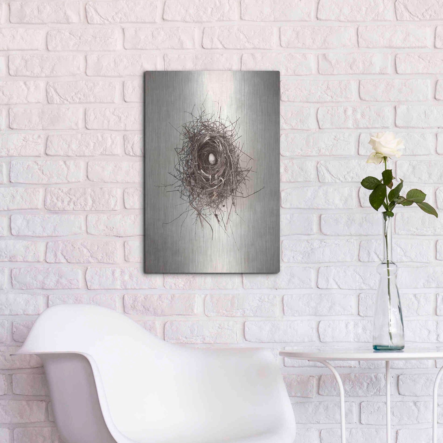 Luxe Metal Art 'Nest I' by Debra Van Swearingen, Metal Wall Art,16x24