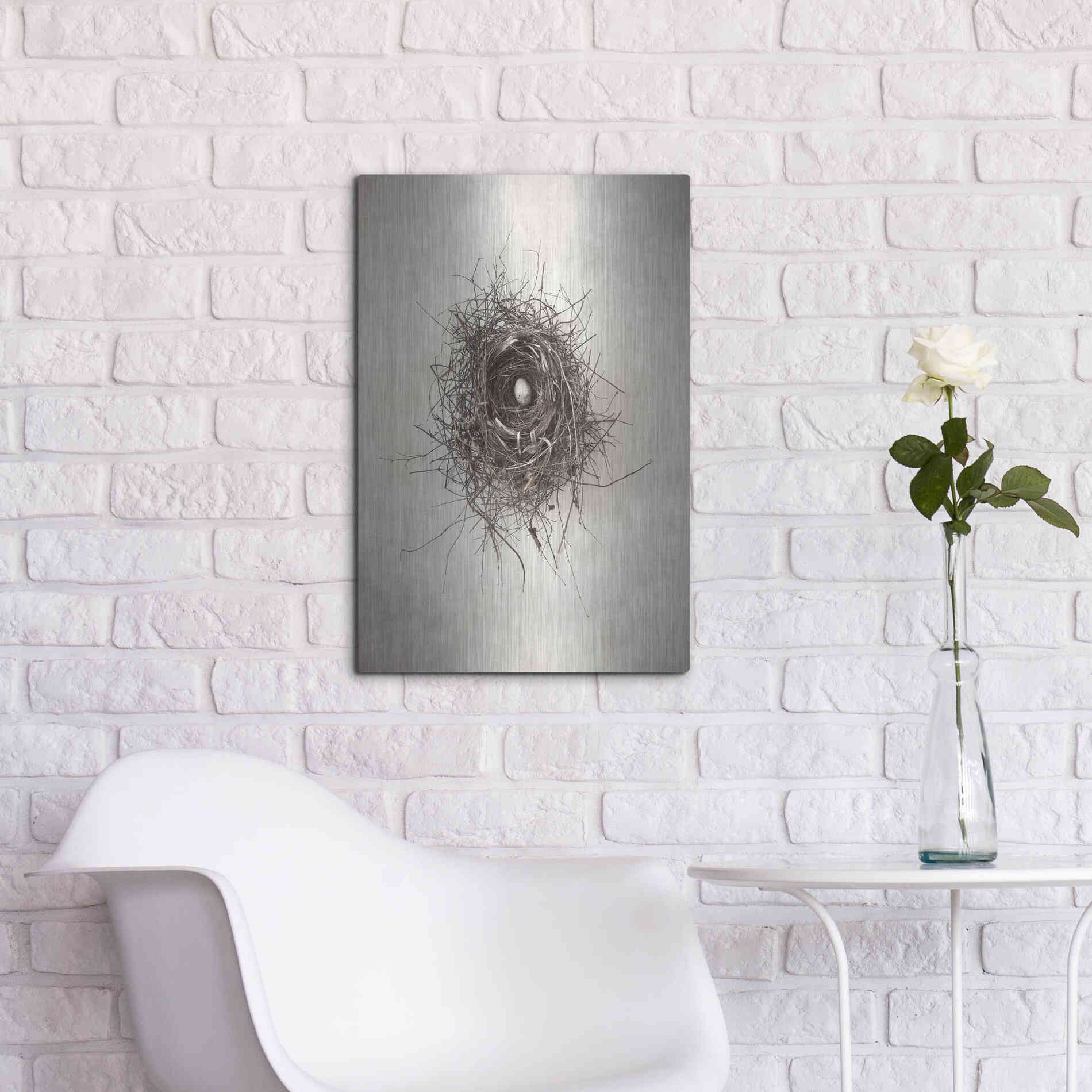 Luxe Metal Art 'Nest I' by Debra Van Swearingen, Metal Wall Art,16x24