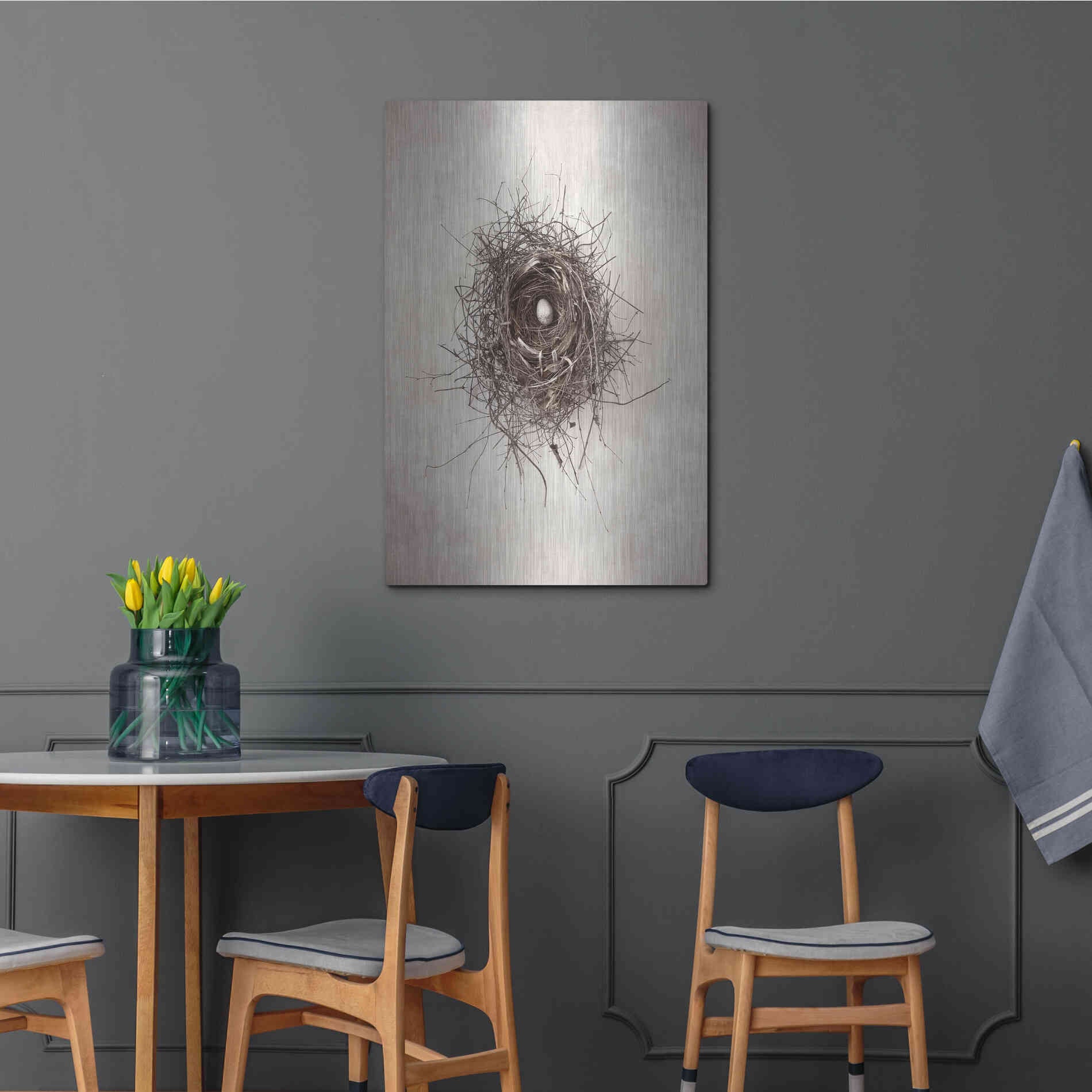 Luxe Metal Art 'Nest I' by Debra Van Swearingen, Metal Wall Art,24x36