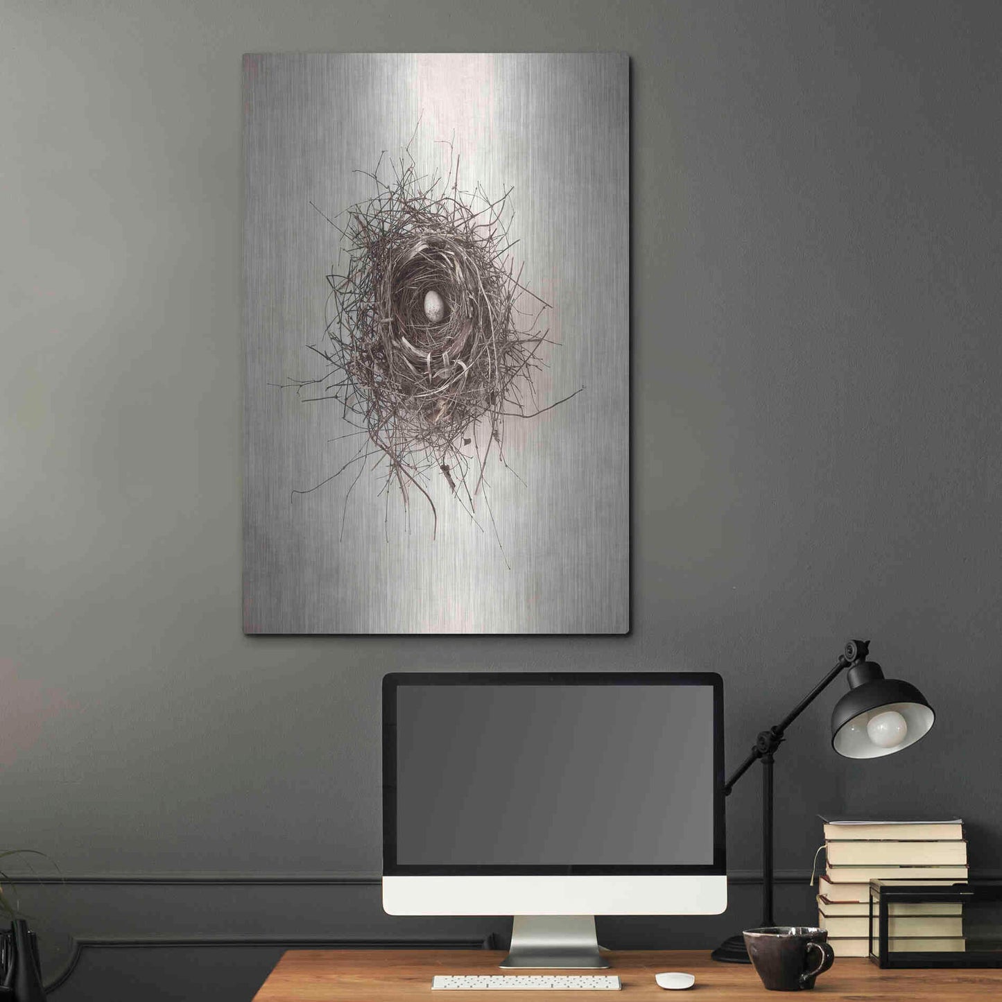Luxe Metal Art 'Nest I' by Debra Van Swearingen, Metal Wall Art,24x36