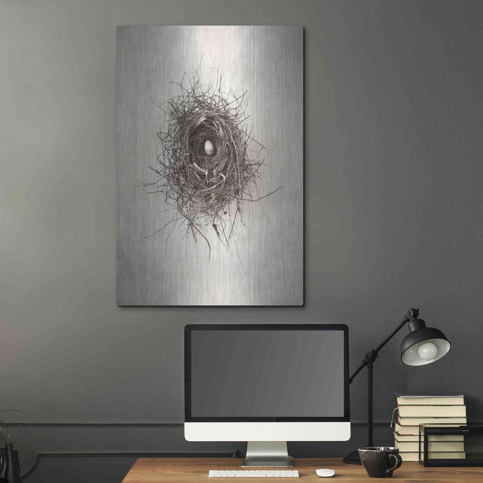 Luxe Metal Art 'Nest I' by Debra Van Swearingen, Metal Wall Art,24x36