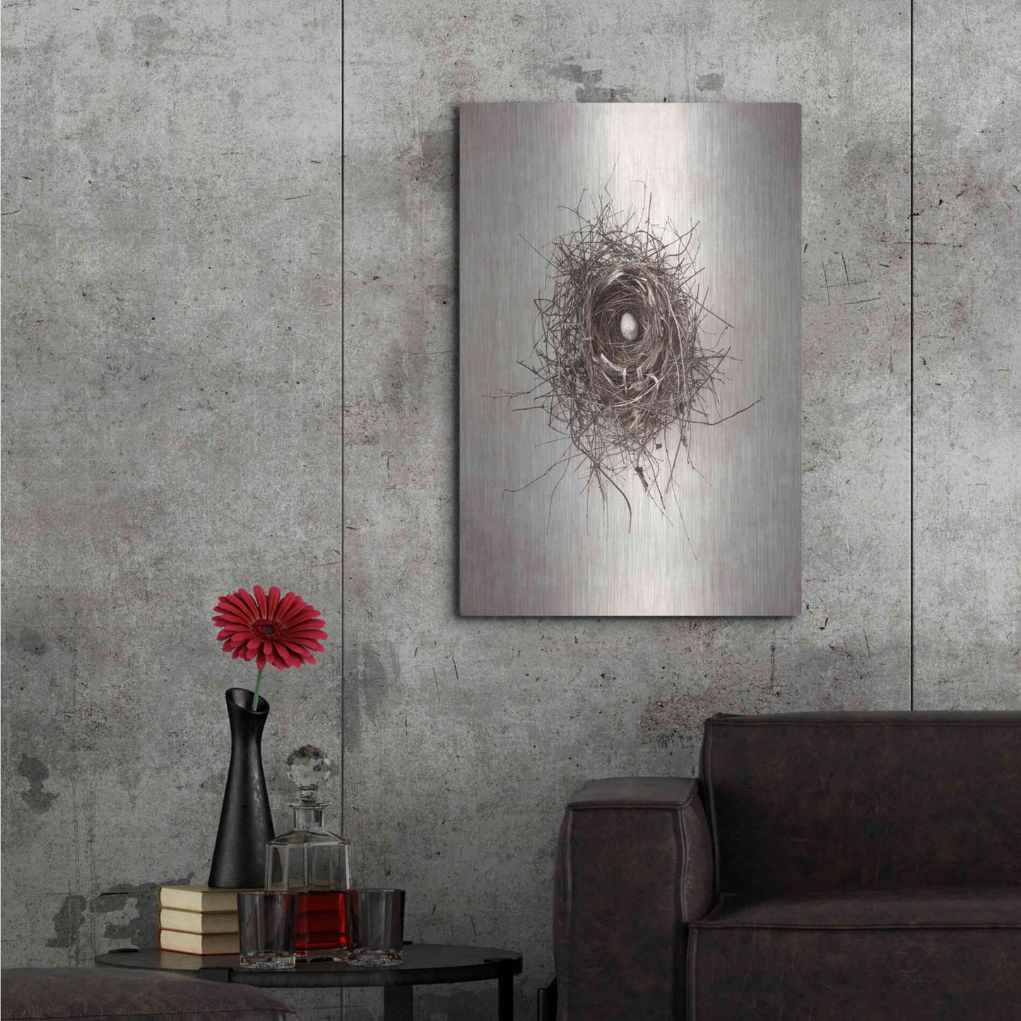 Luxe Metal Art 'Nest I' by Debra Van Swearingen, Metal Wall Art,24x36