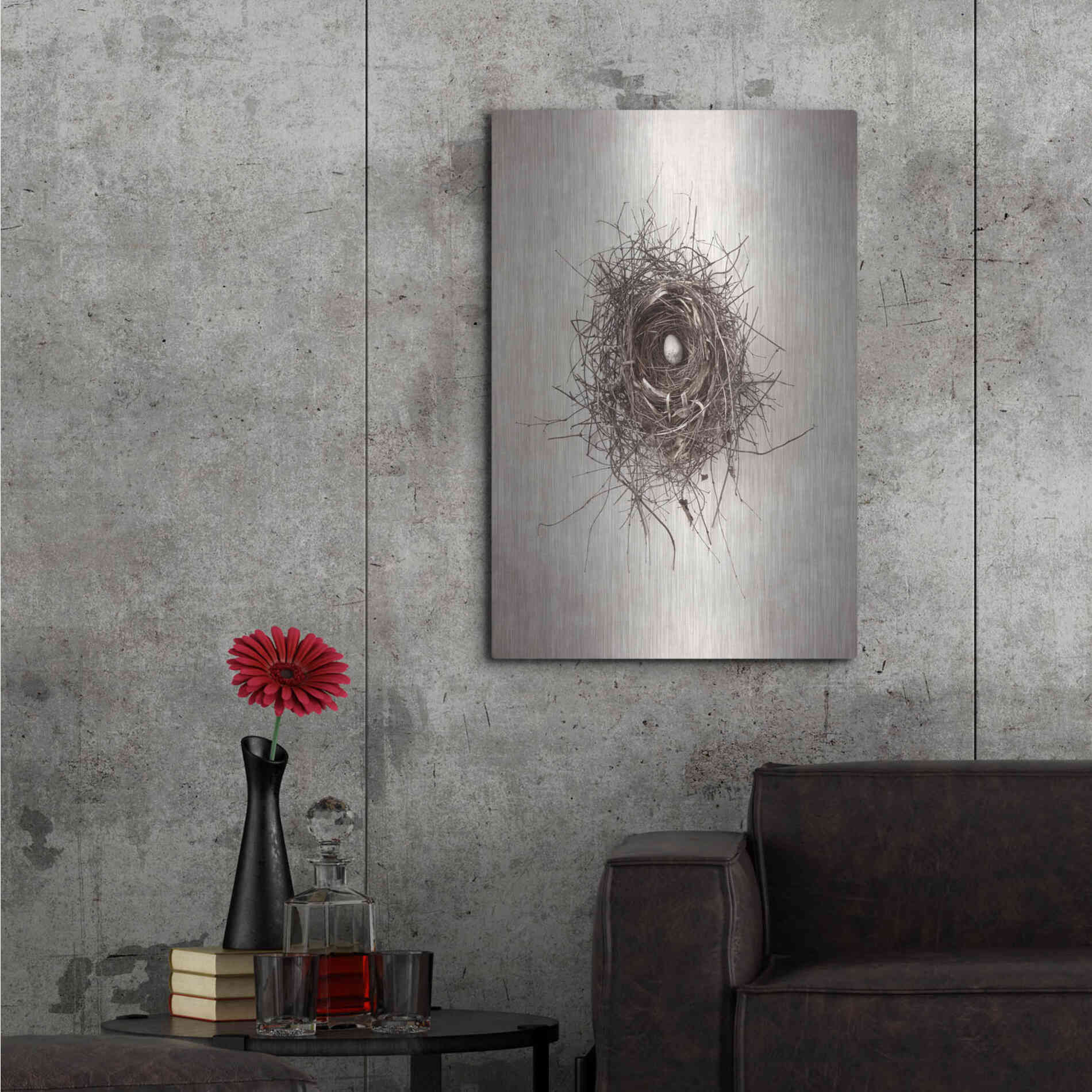 Luxe Metal Art 'Nest I' by Debra Van Swearingen, Metal Wall Art,24x36