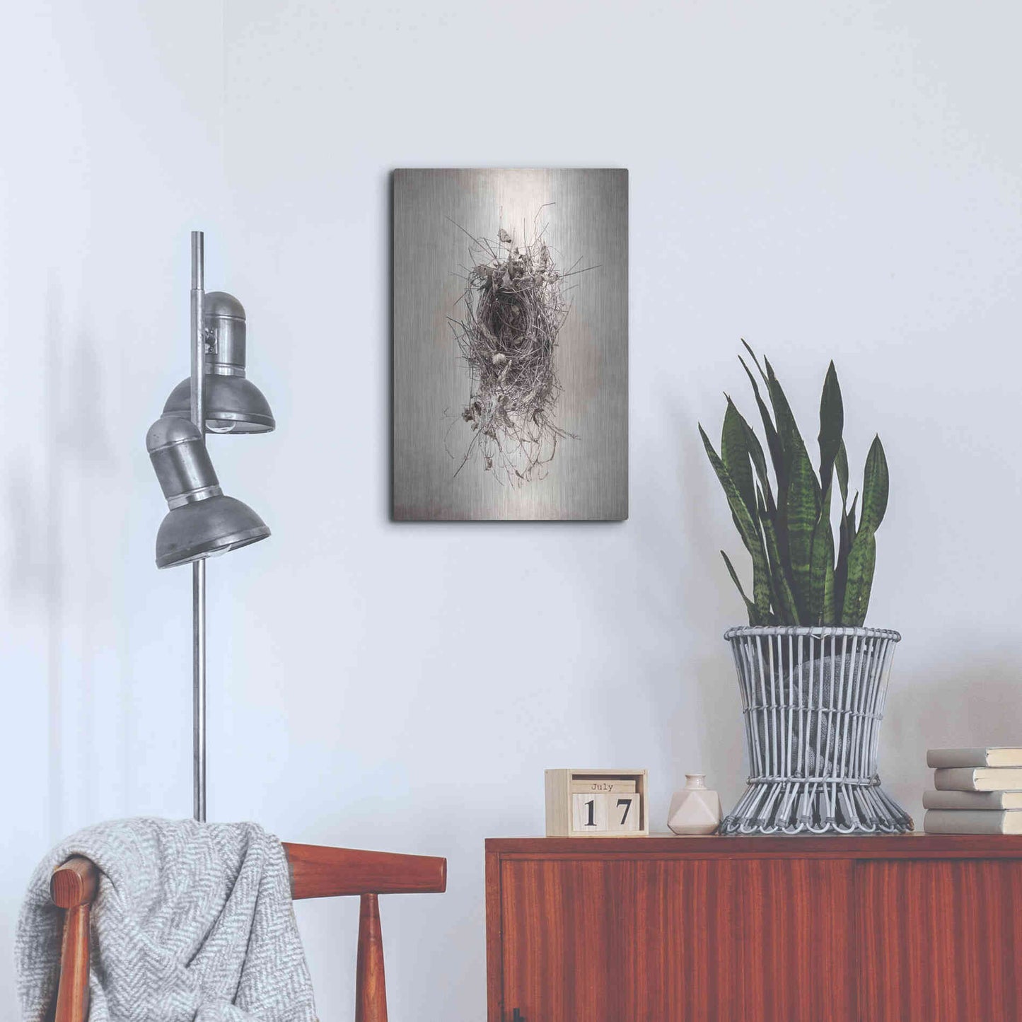 Luxe Metal Art 'Nest II' by Debra Van Swearingen, Metal Wall Art,16x24