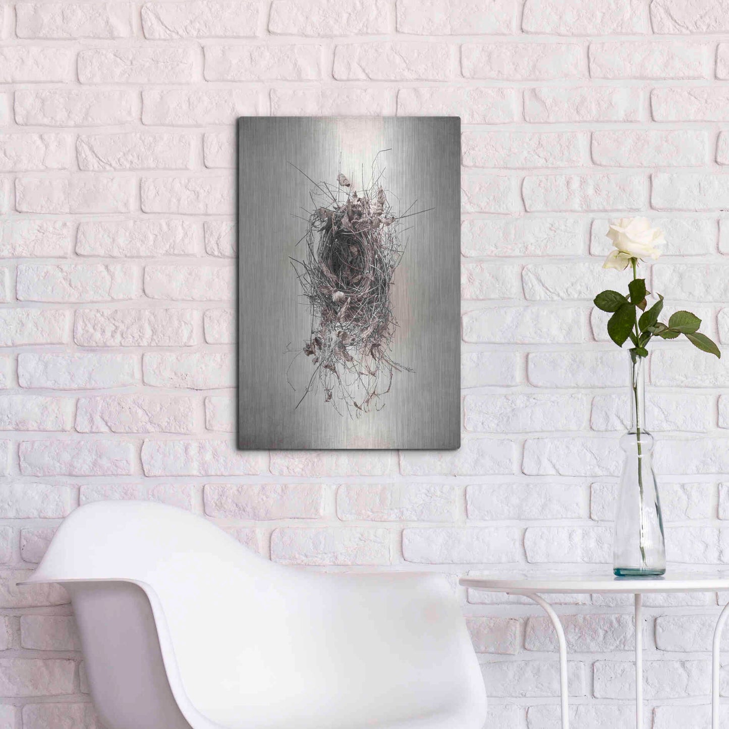 Luxe Metal Art 'Nest II' by Debra Van Swearingen, Metal Wall Art,16x24