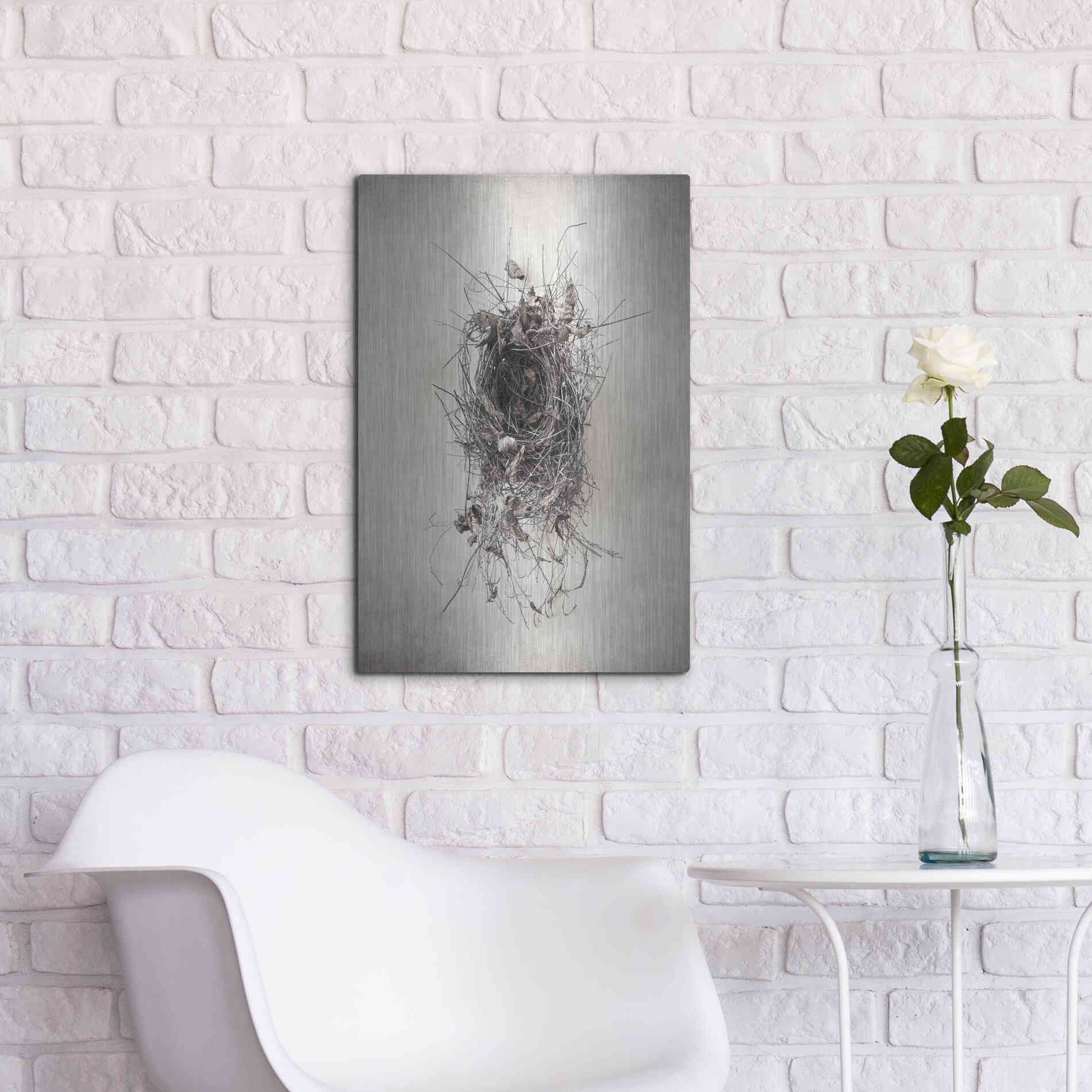 Luxe Metal Art 'Nest II' by Debra Van Swearingen, Metal Wall Art,16x24