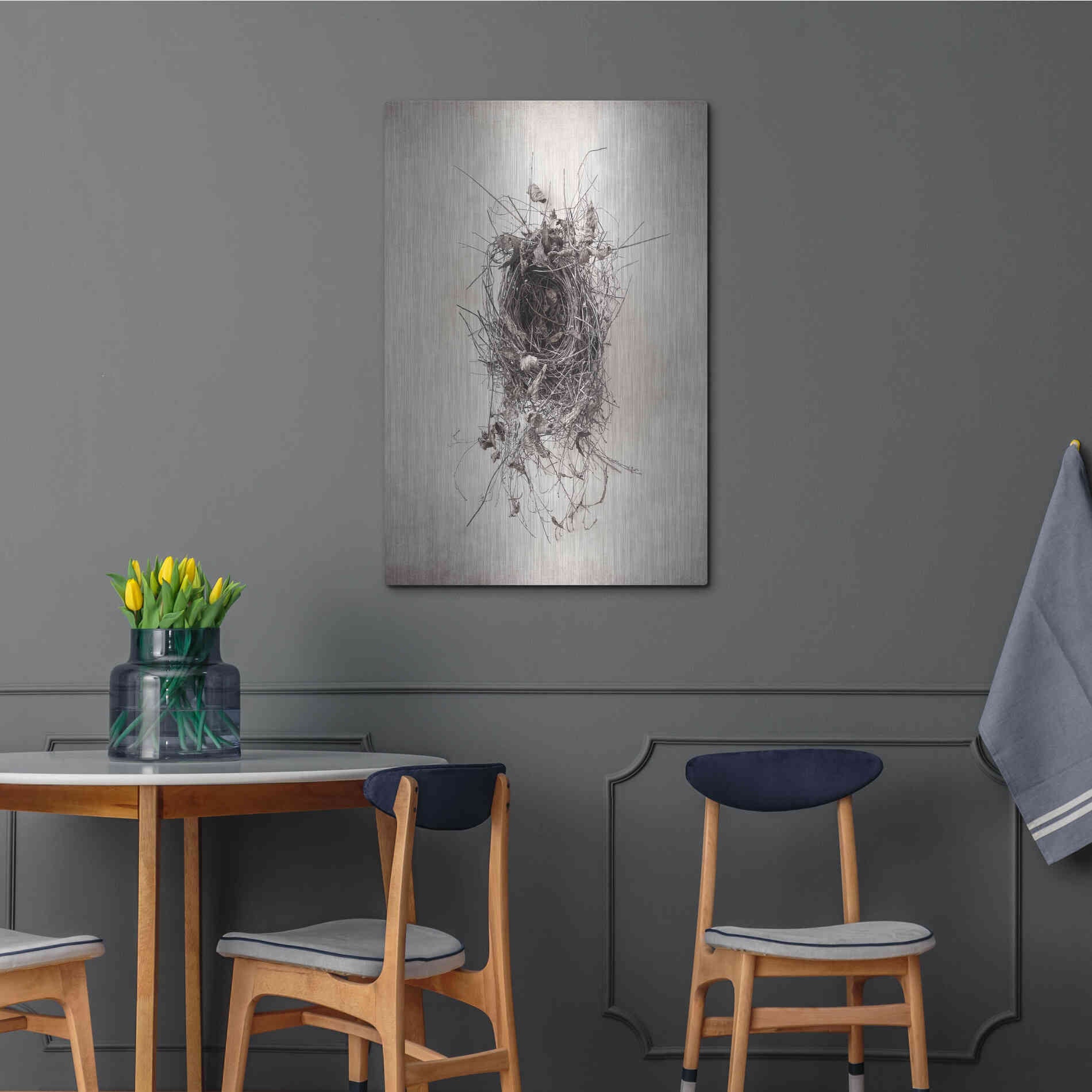 Luxe Metal Art 'Nest II' by Debra Van Swearingen, Metal Wall Art,24x36