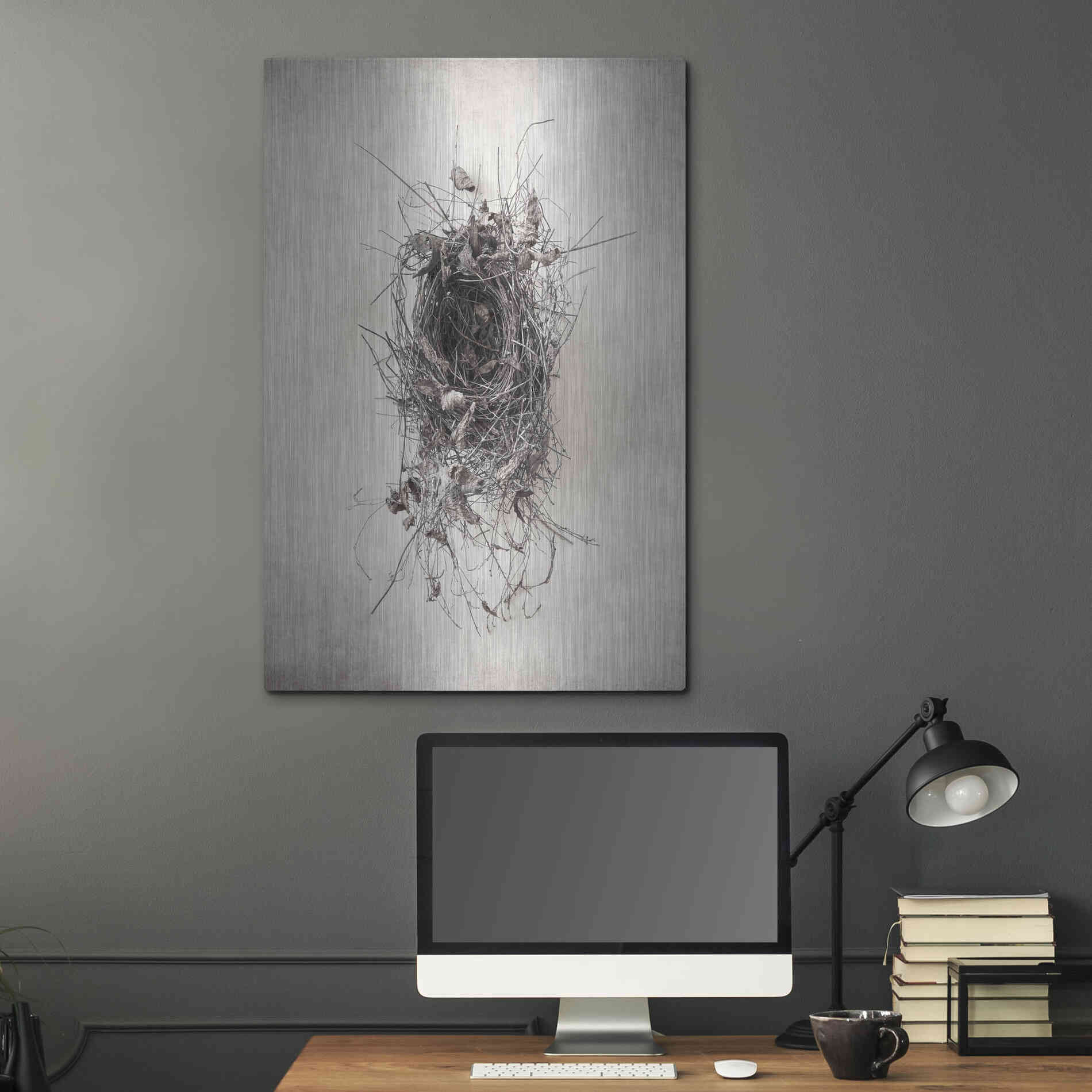 Luxe Metal Art 'Nest II' by Debra Van Swearingen, Metal Wall Art,24x36