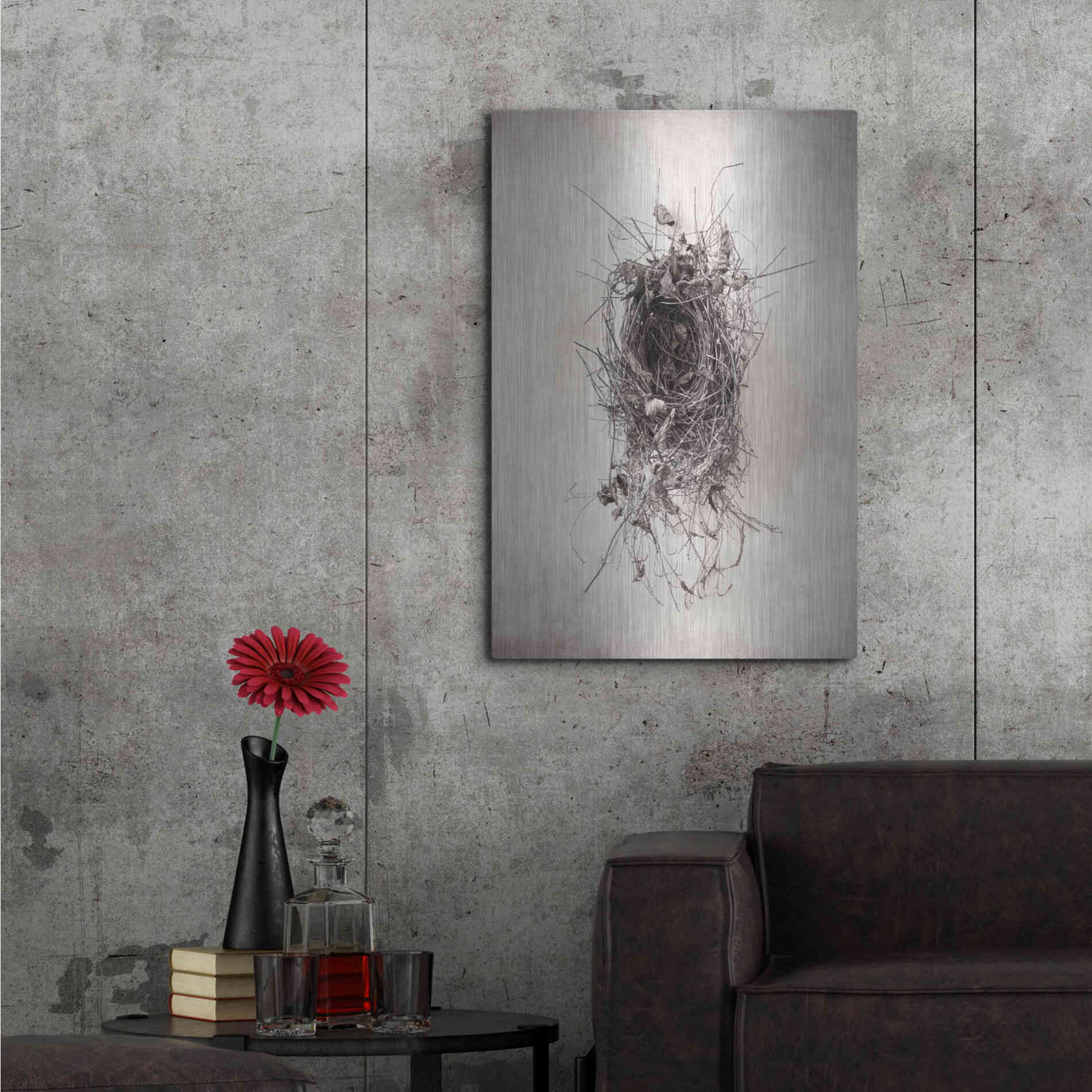 Luxe Metal Art 'Nest II' by Debra Van Swearingen, Metal Wall Art,24x36