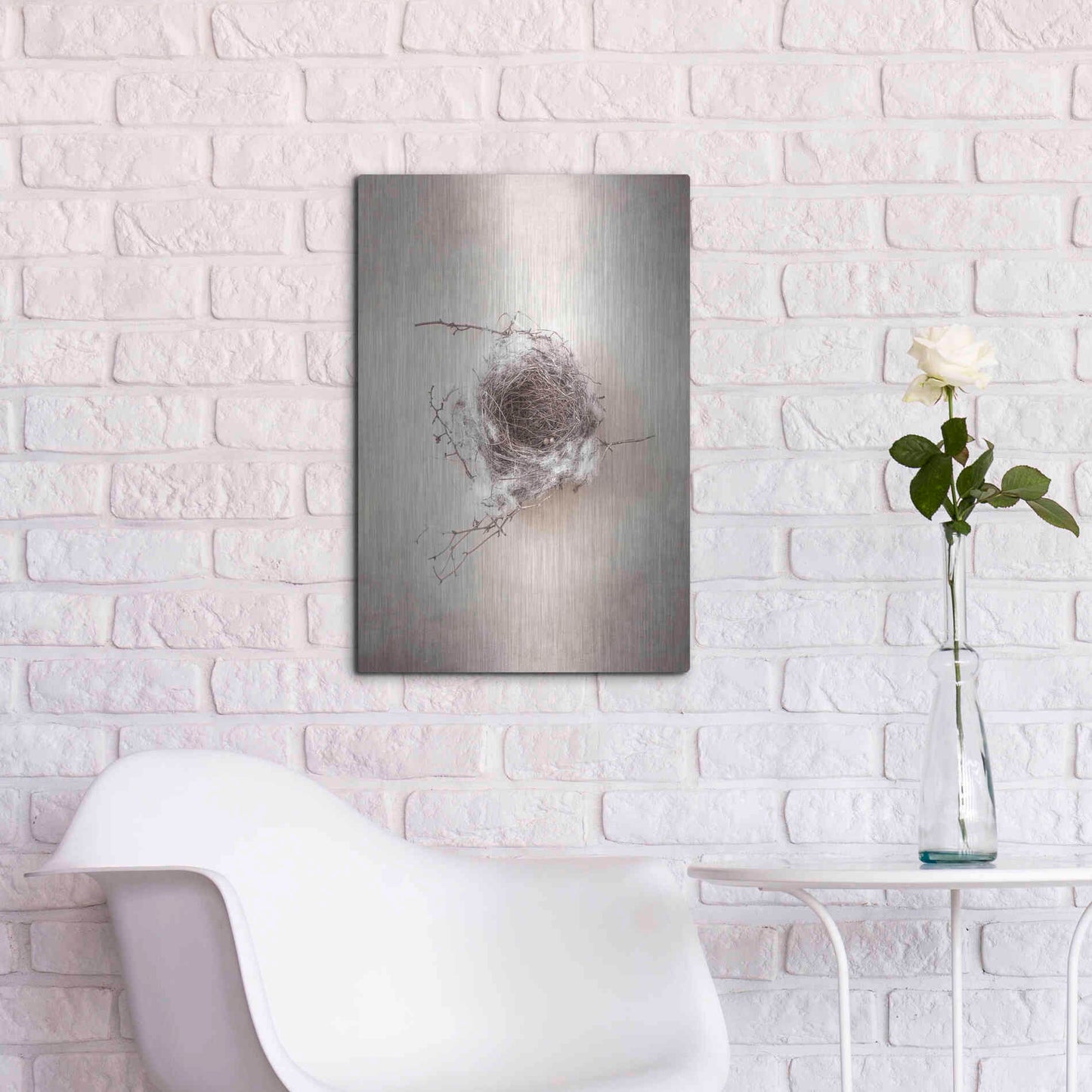 Luxe Metal Art 'Nest III' by Debra Van Swearingen, Metal Wall Art,16x24