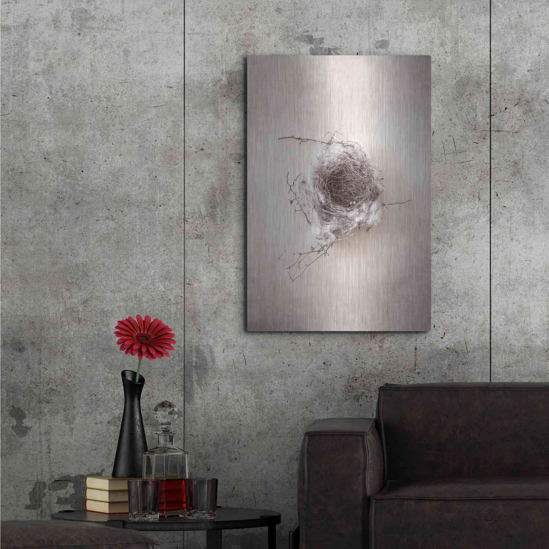 Luxe Metal Art 'Nest III' by Debra Van Swearingen, Metal Wall Art,24x36