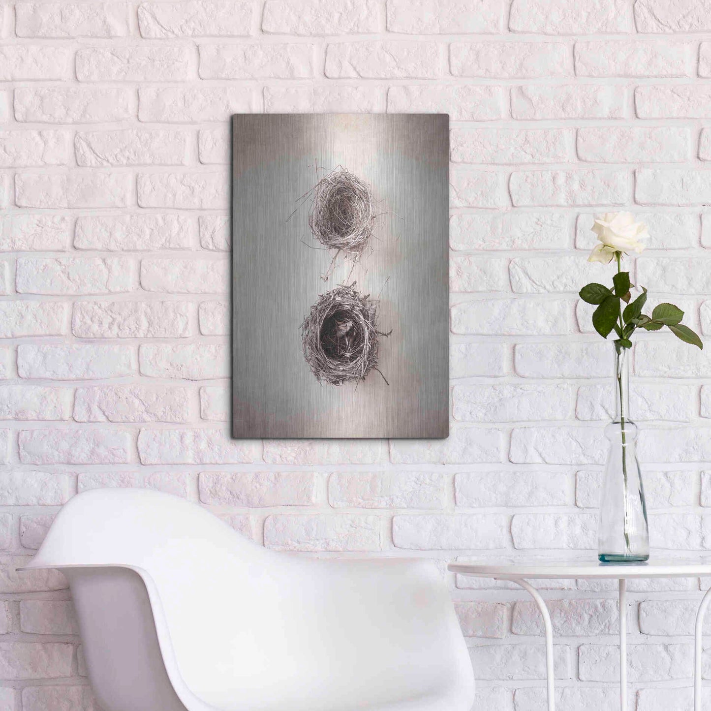 Luxe Metal Art 'Nest IV' by Debra Van Swearingen, Metal Wall Art,16x24