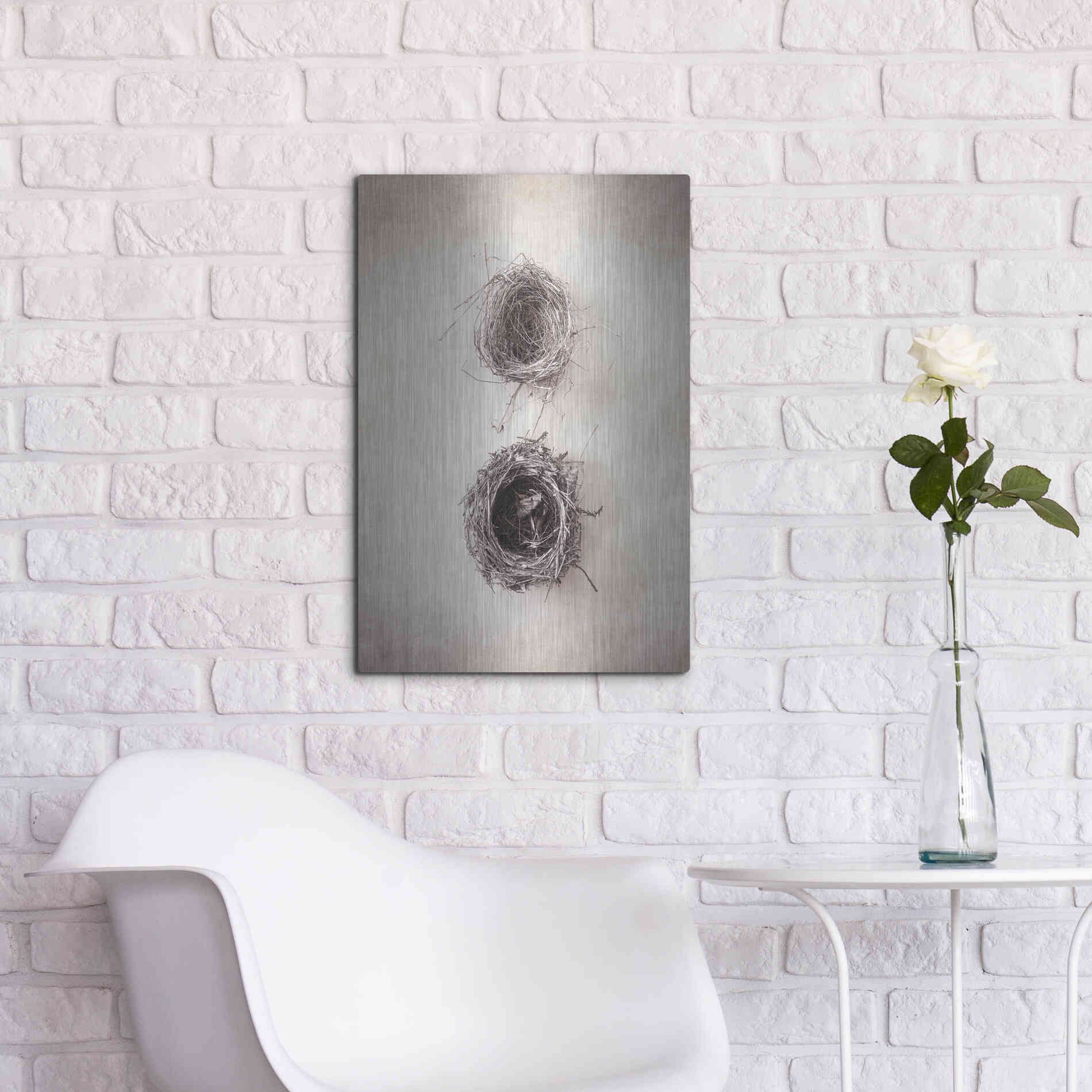 Luxe Metal Art 'Nest IV' by Debra Van Swearingen, Metal Wall Art,16x24