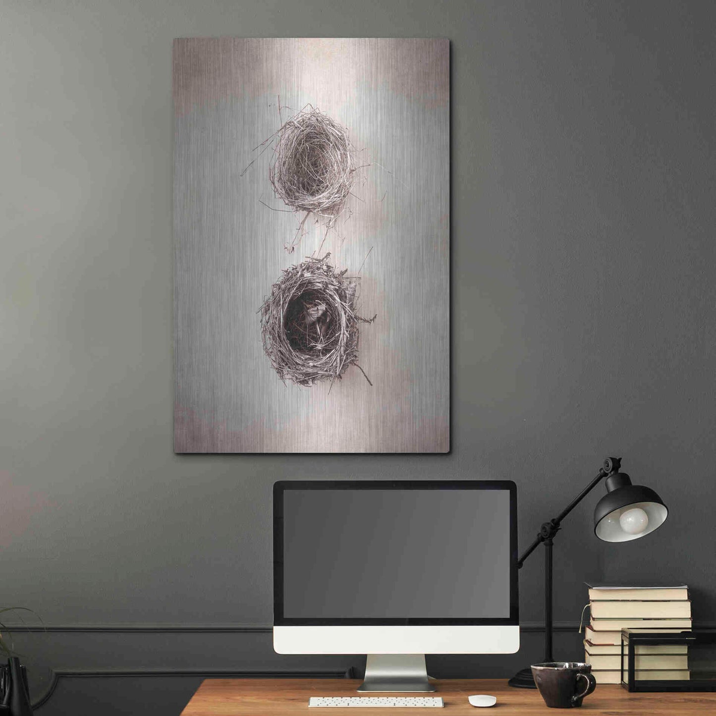 Luxe Metal Art 'Nest IV' by Debra Van Swearingen, Metal Wall Art,24x36