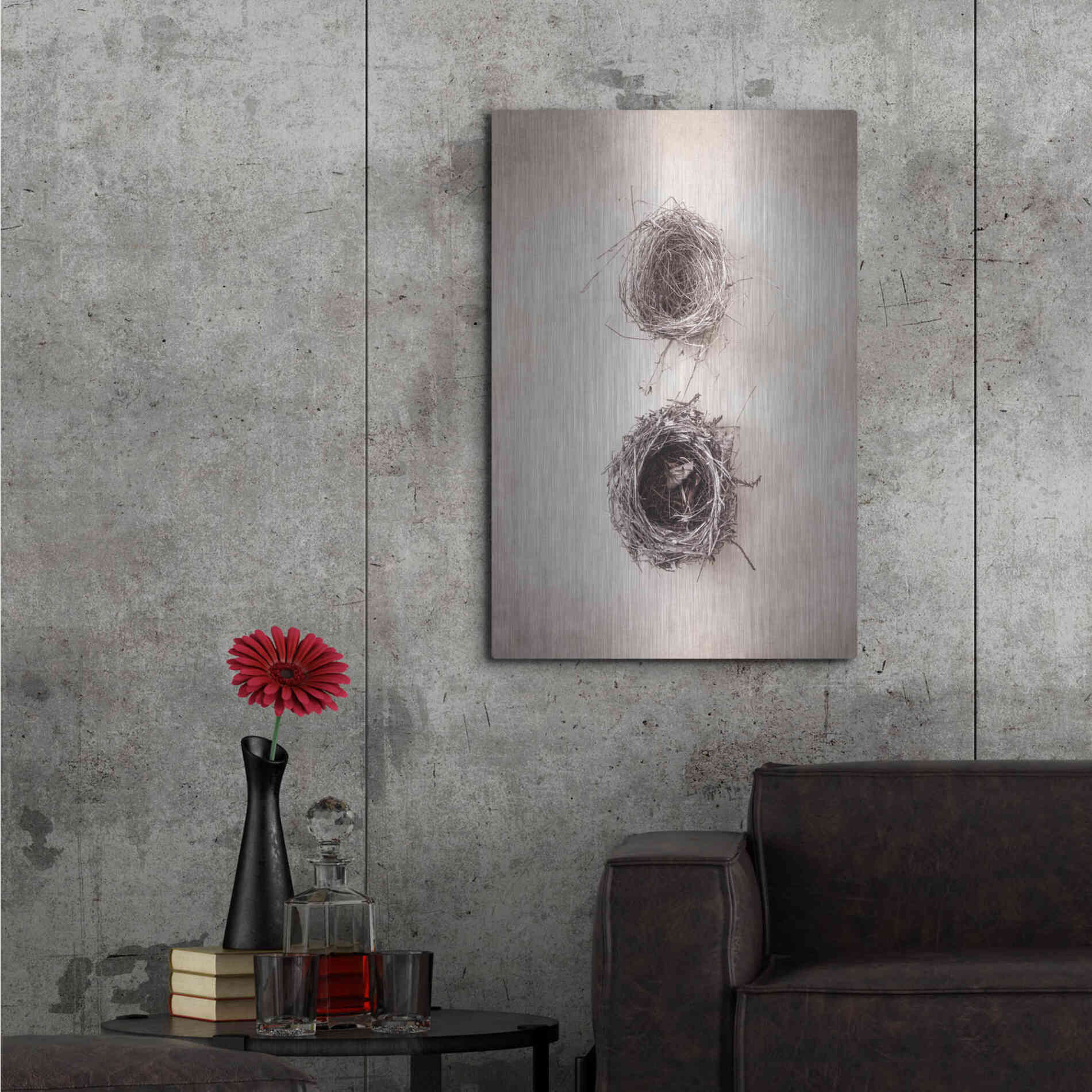 Luxe Metal Art 'Nest IV' by Debra Van Swearingen, Metal Wall Art,24x36