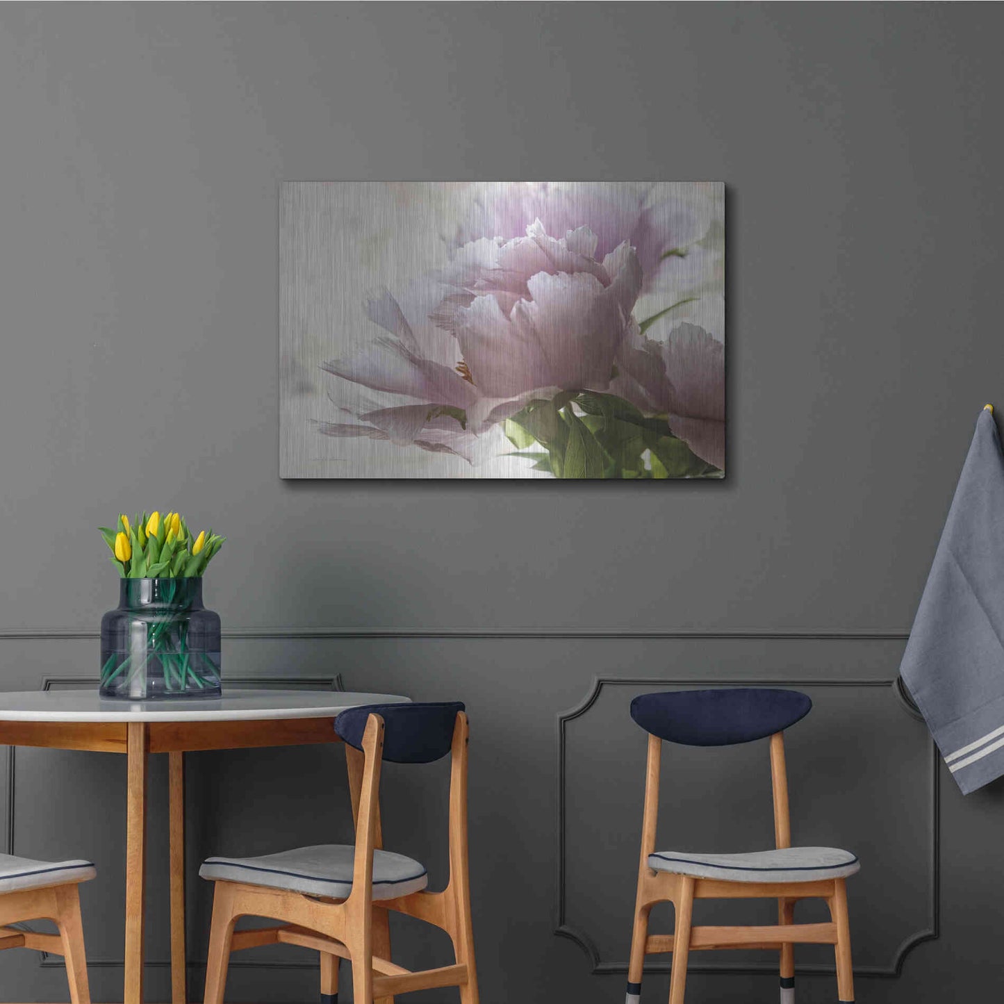 Luxe Metal Art 'Translucent Peony I' by Debra Van Swearingen, Metal Wall Art,36x24