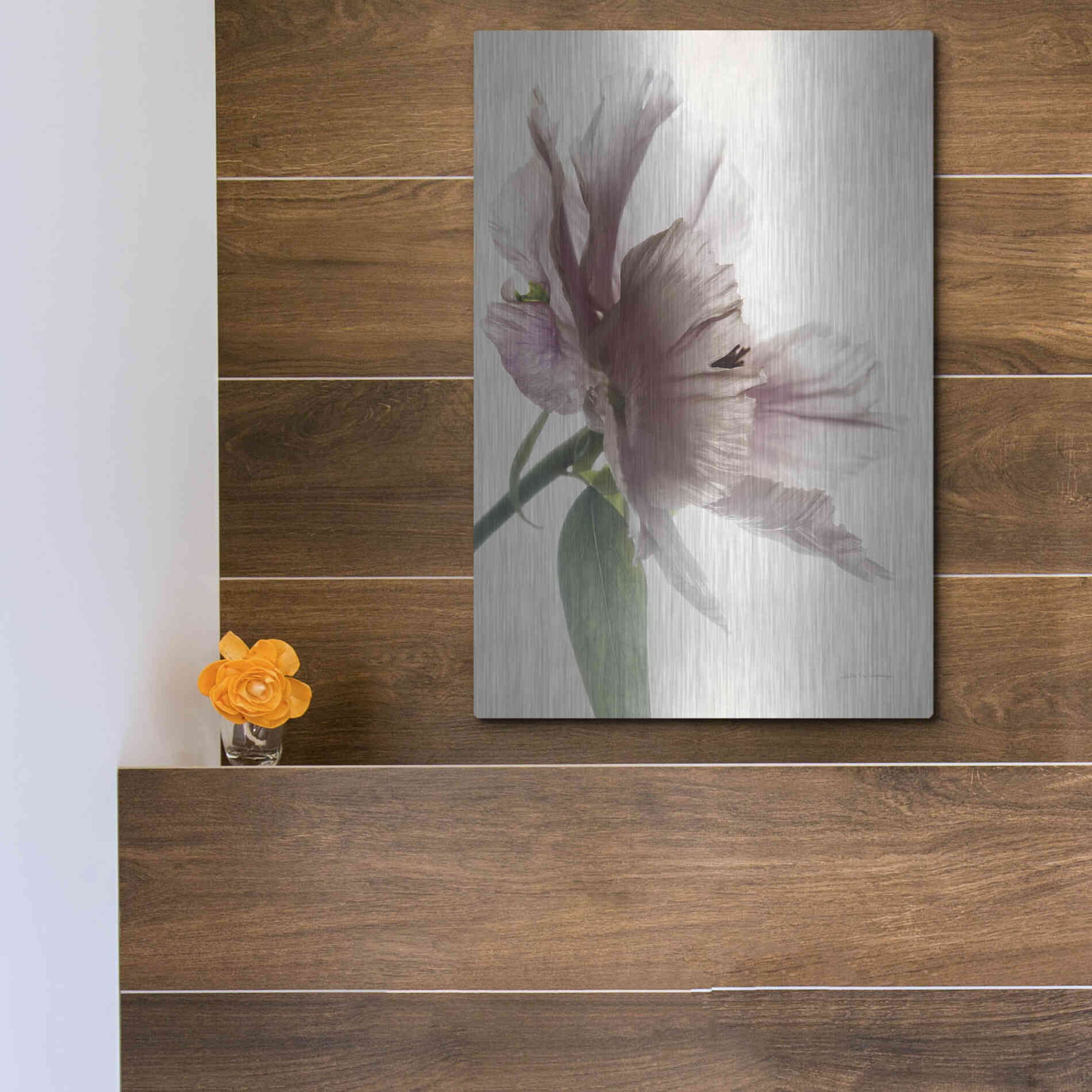 Luxe Metal Art 'Translucent Peony II' by Debra Van Swearingen, Metal Wall Art,12x16