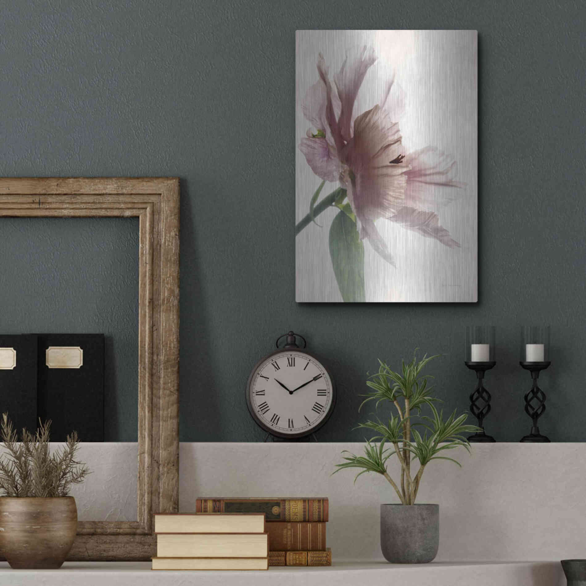 Luxe Metal Art 'Translucent Peony II' by Debra Van Swearingen, Metal Wall Art,12x16