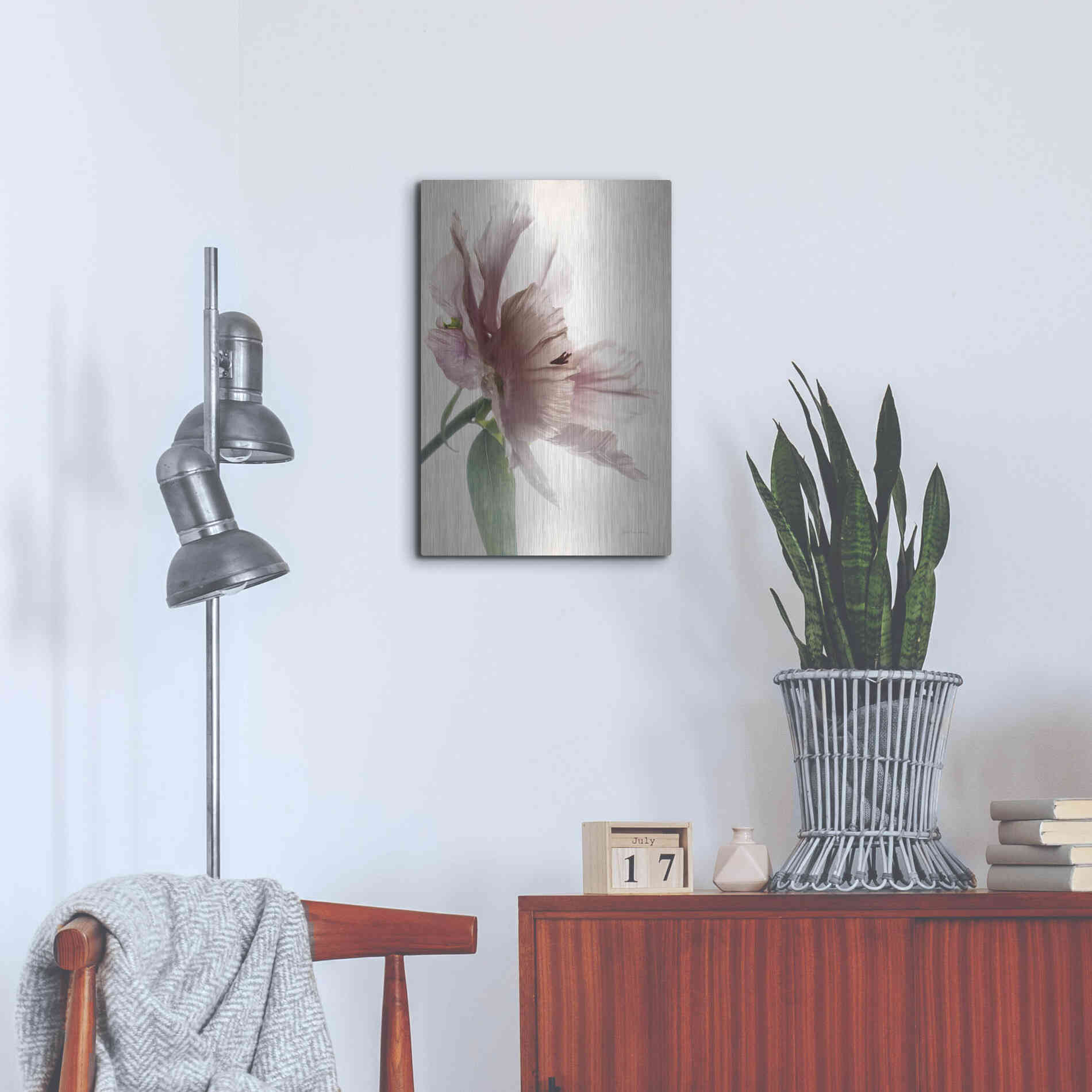 Luxe Metal Art 'Translucent Peony II' by Debra Van Swearingen, Metal Wall Art,16x24