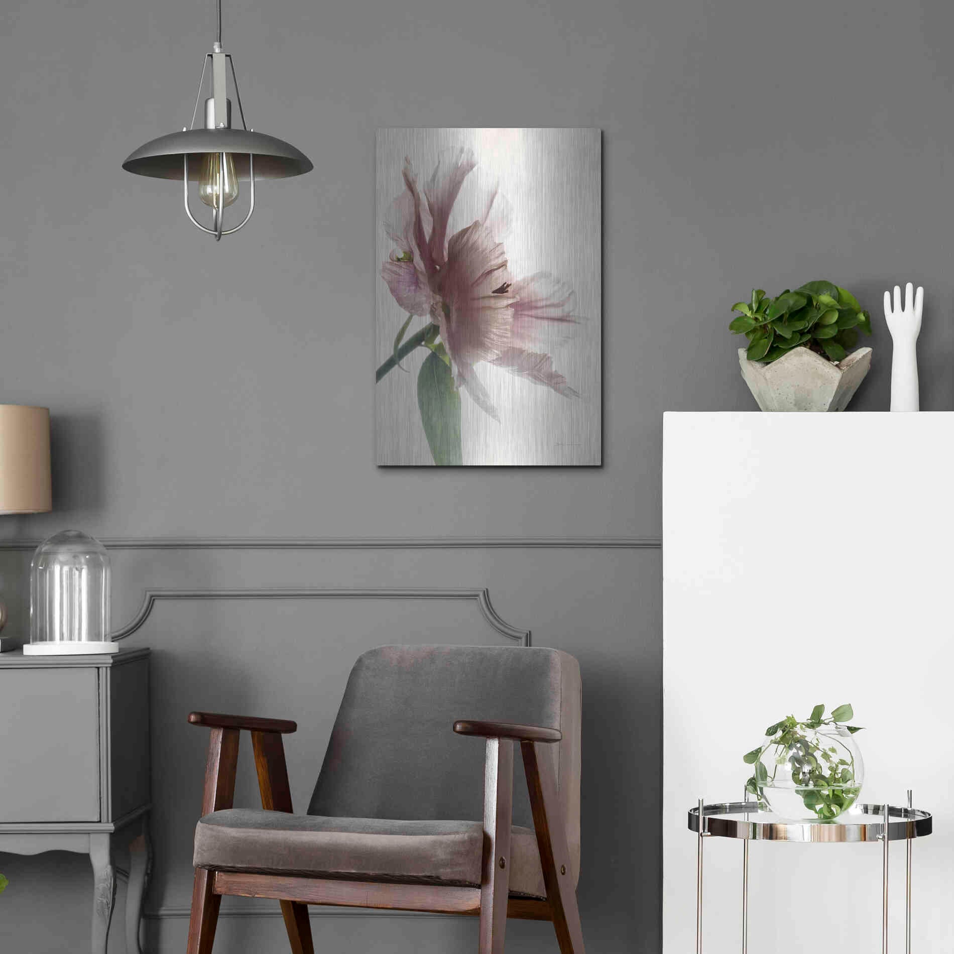 Luxe Metal Art 'Translucent Peony II' by Debra Van Swearingen, Metal Wall Art,16x24
