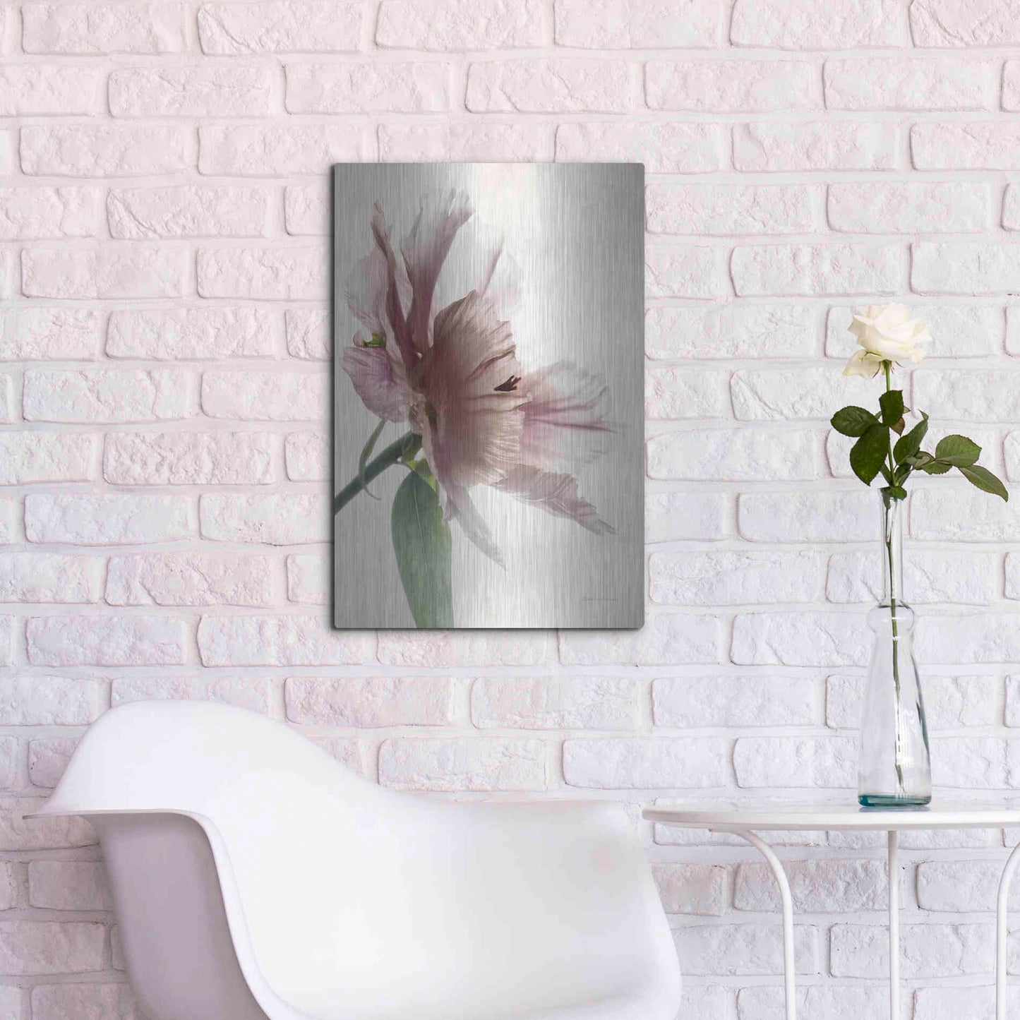 Luxe Metal Art 'Translucent Peony II' by Debra Van Swearingen, Metal Wall Art,16x24