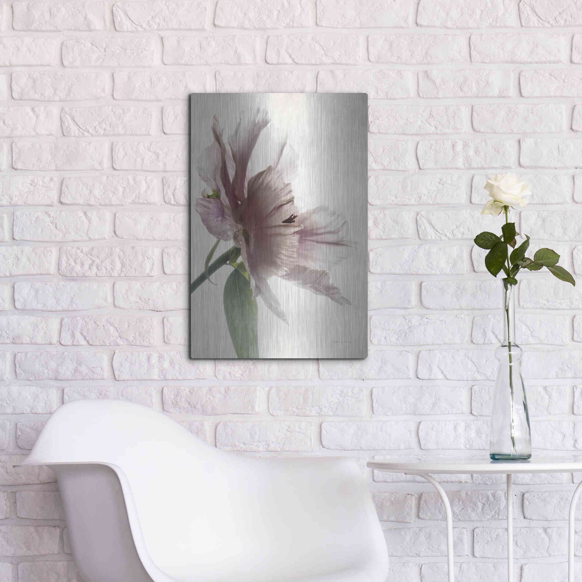 Luxe Metal Art 'Translucent Peony II' by Debra Van Swearingen, Metal Wall Art,16x24