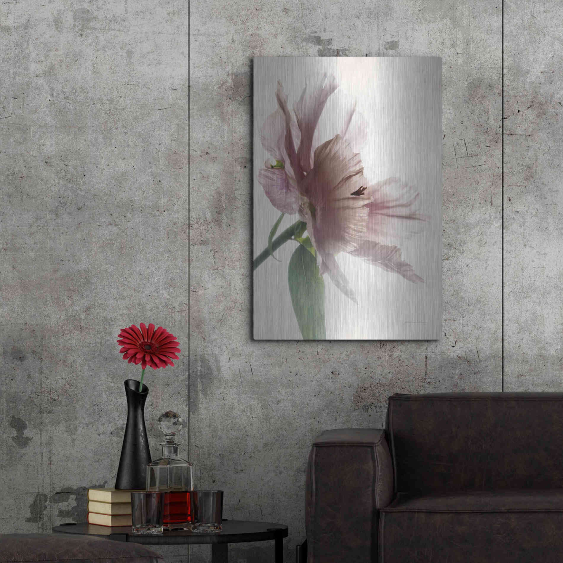 Luxe Metal Art 'Translucent Peony II' by Debra Van Swearingen, Metal Wall Art,24x36