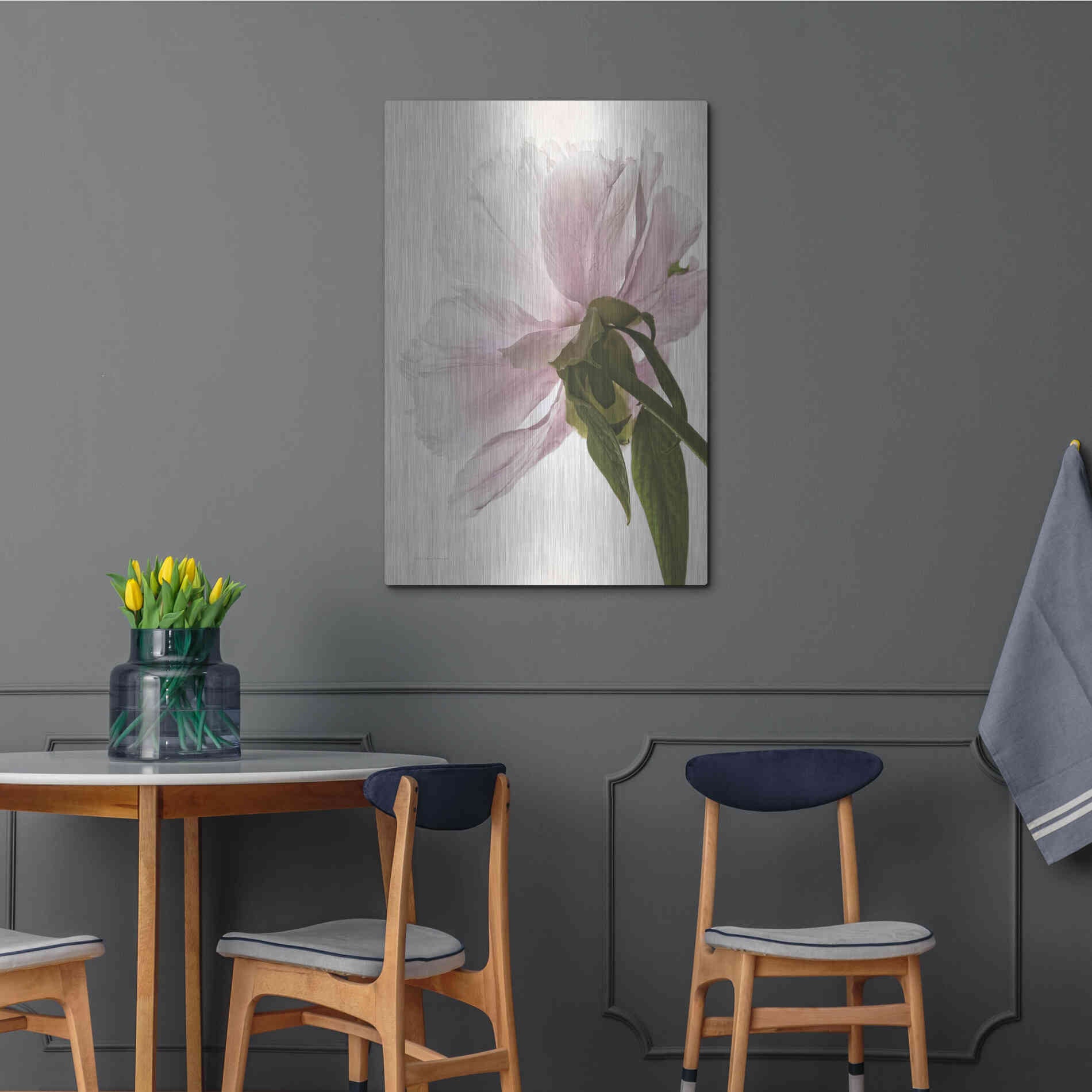 Luxe Metal Art 'Translucent Peony III' by Debra Van Swearingen, Metal Wall Art,24x36