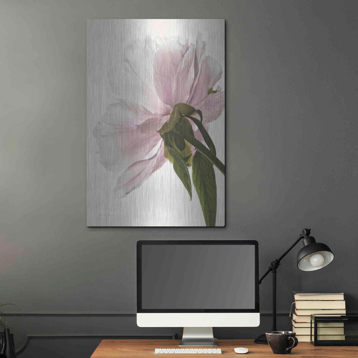 Luxe Metal Art 'Translucent Peony III' by Debra Van Swearingen, Metal Wall Art,24x36
