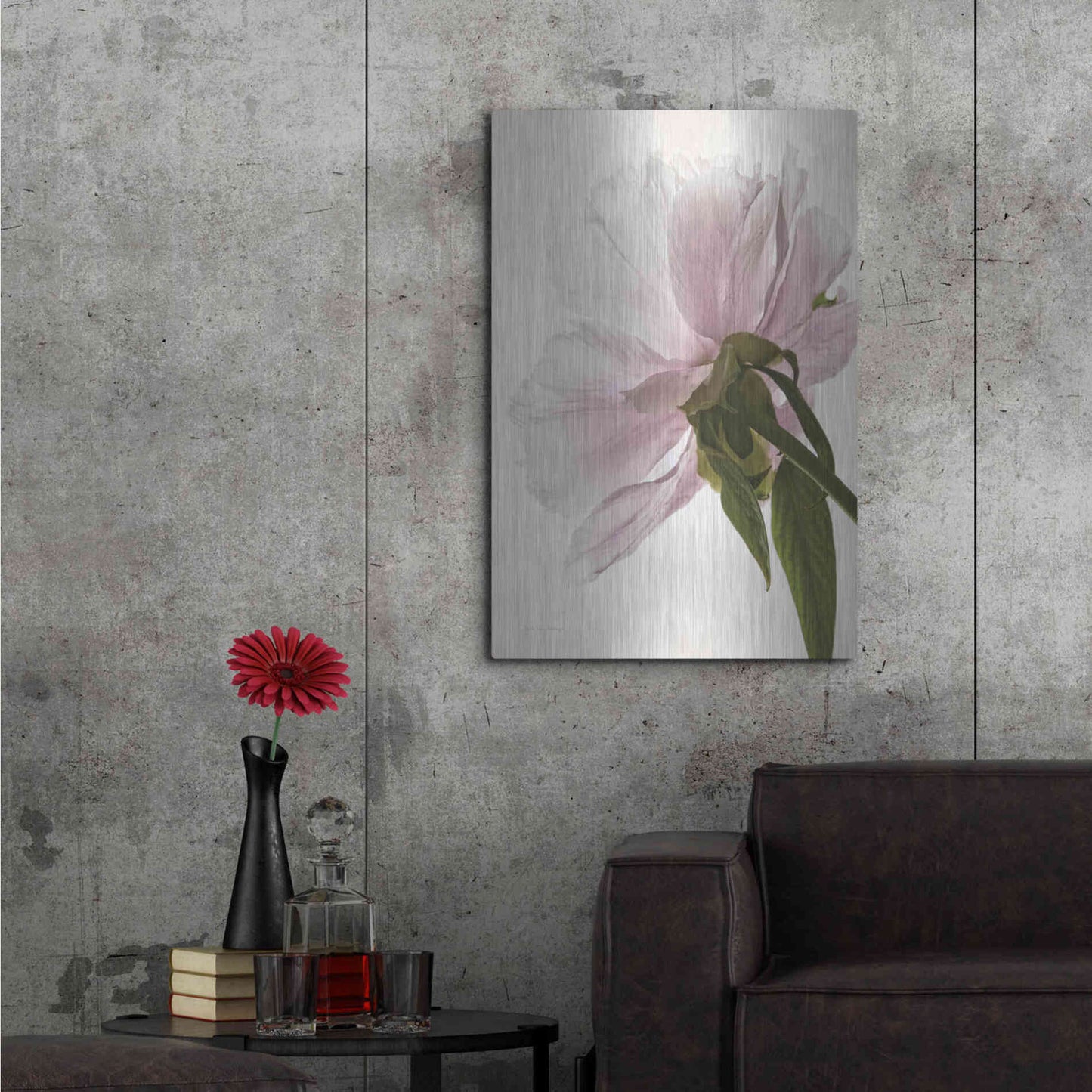 Luxe Metal Art 'Translucent Peony III' by Debra Van Swearingen, Metal Wall Art,24x36