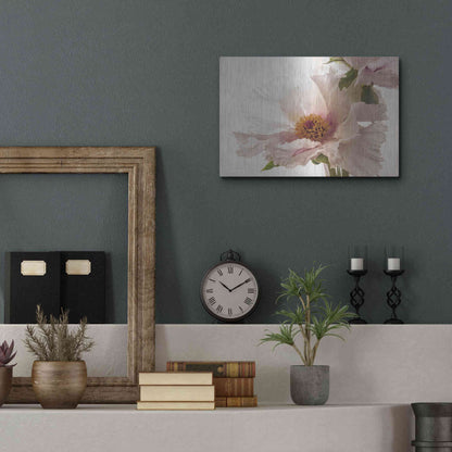 Luxe Metal Art 'Translucent Peony V' by Debra Van Swearingen, Metal Wall Art,16x12