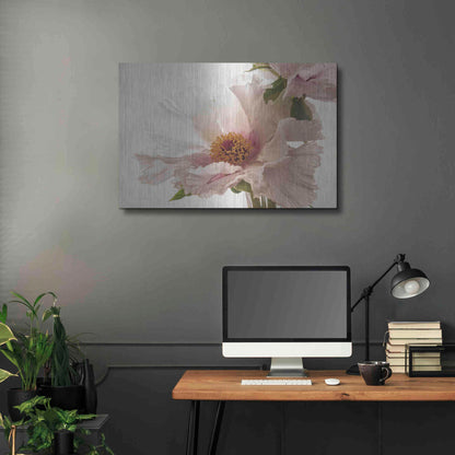 Luxe Metal Art 'Translucent Peony V' by Debra Van Swearingen, Metal Wall Art,36x24