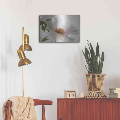 Luxe Metal Art 'Translucent Peony VI' by Debra Van Swearingen, Metal Wall Art,24x16