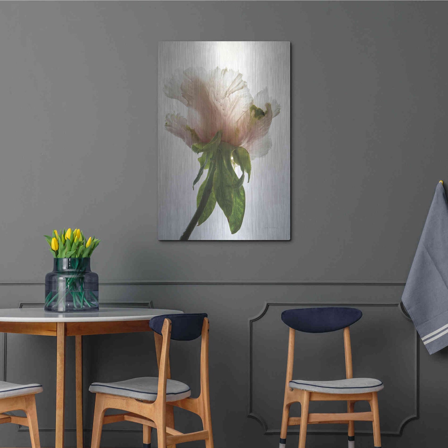 Luxe Metal Art 'Translucent Peony VII' by Debra Van Swearingen, Metal Wall Art,24x36