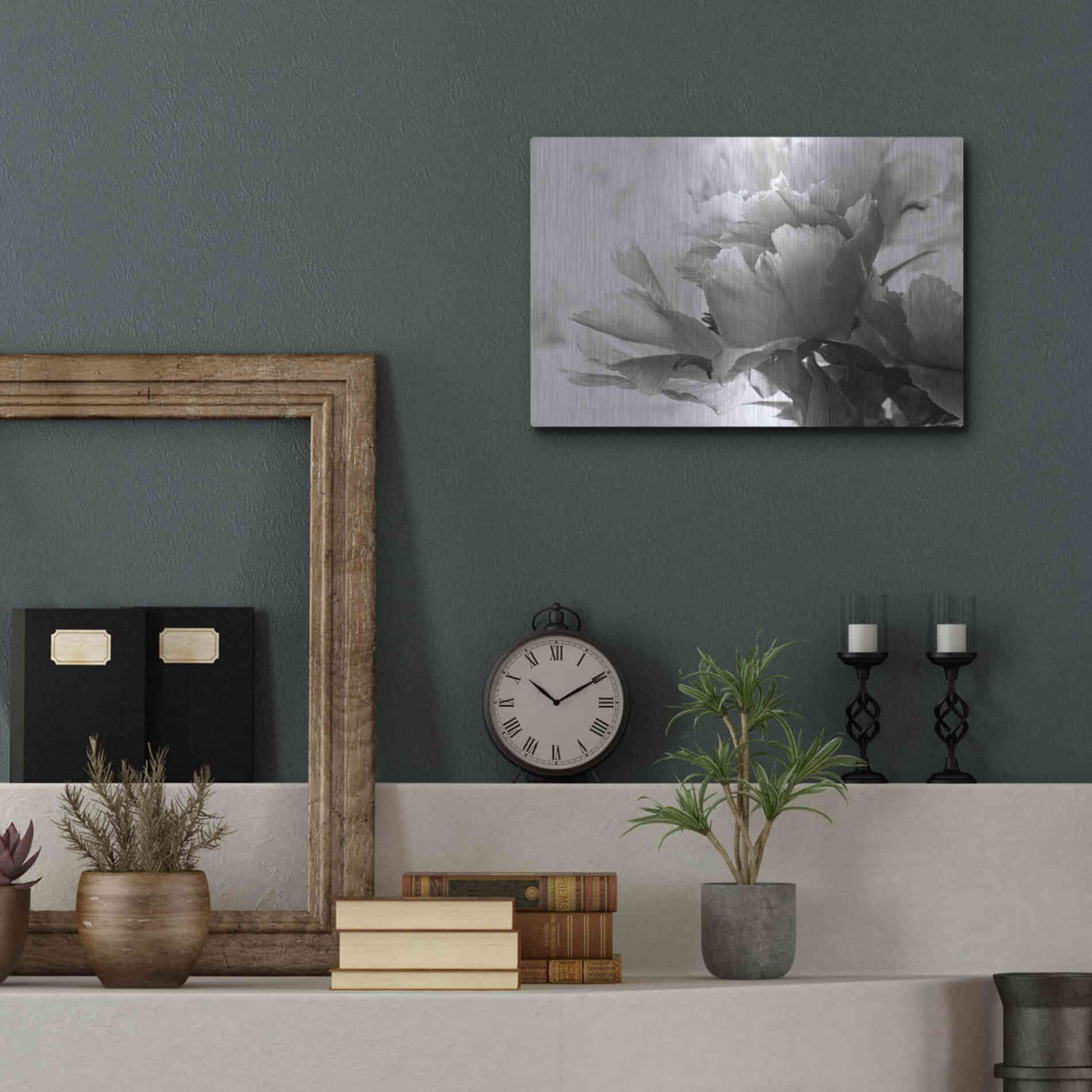 Luxe Metal Art 'Translucent Peony IBW' by Debra Van Swearingen, Metal Wall Art,16x12