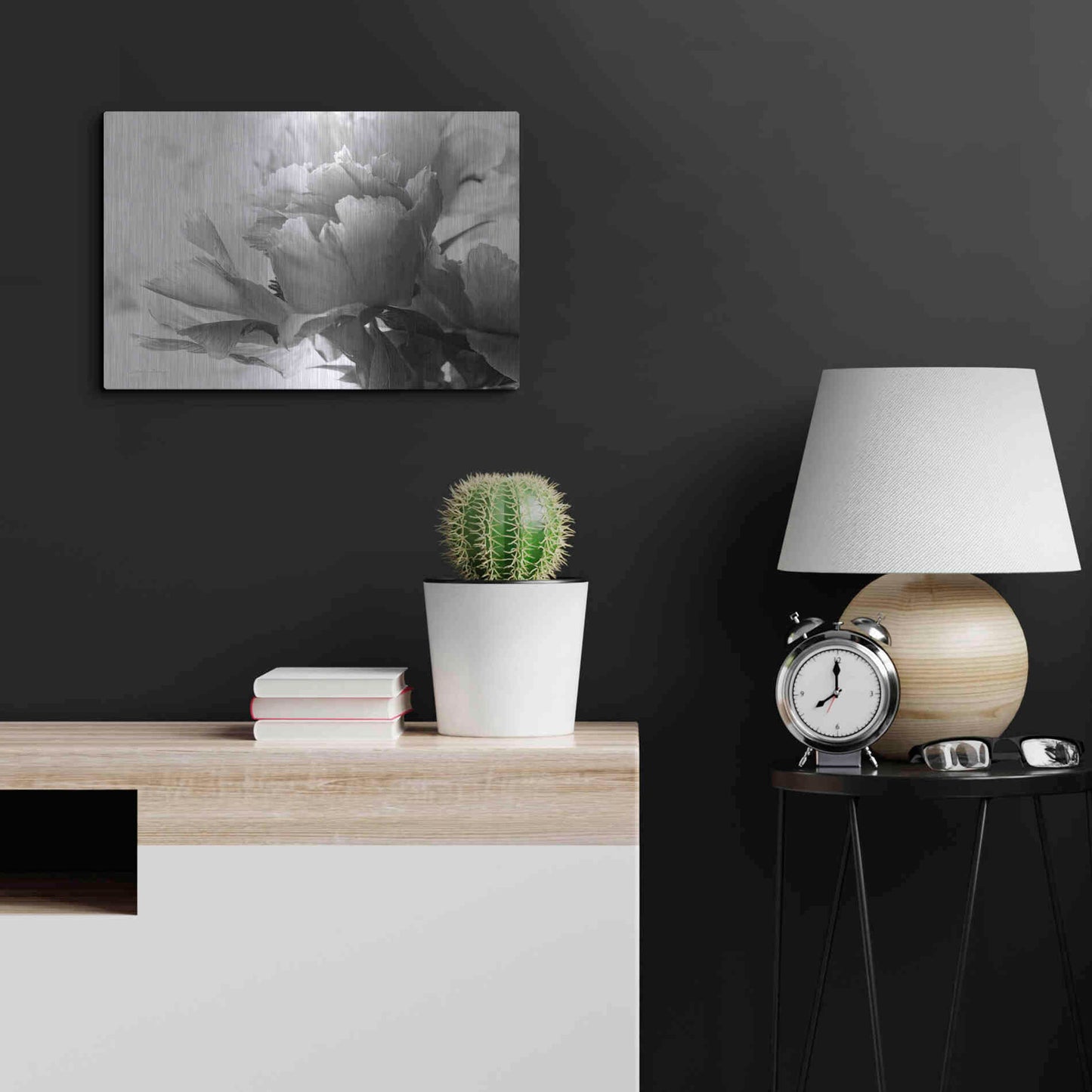 Luxe Metal Art 'Translucent Peony IBW' by Debra Van Swearingen, Metal Wall Art,24x16