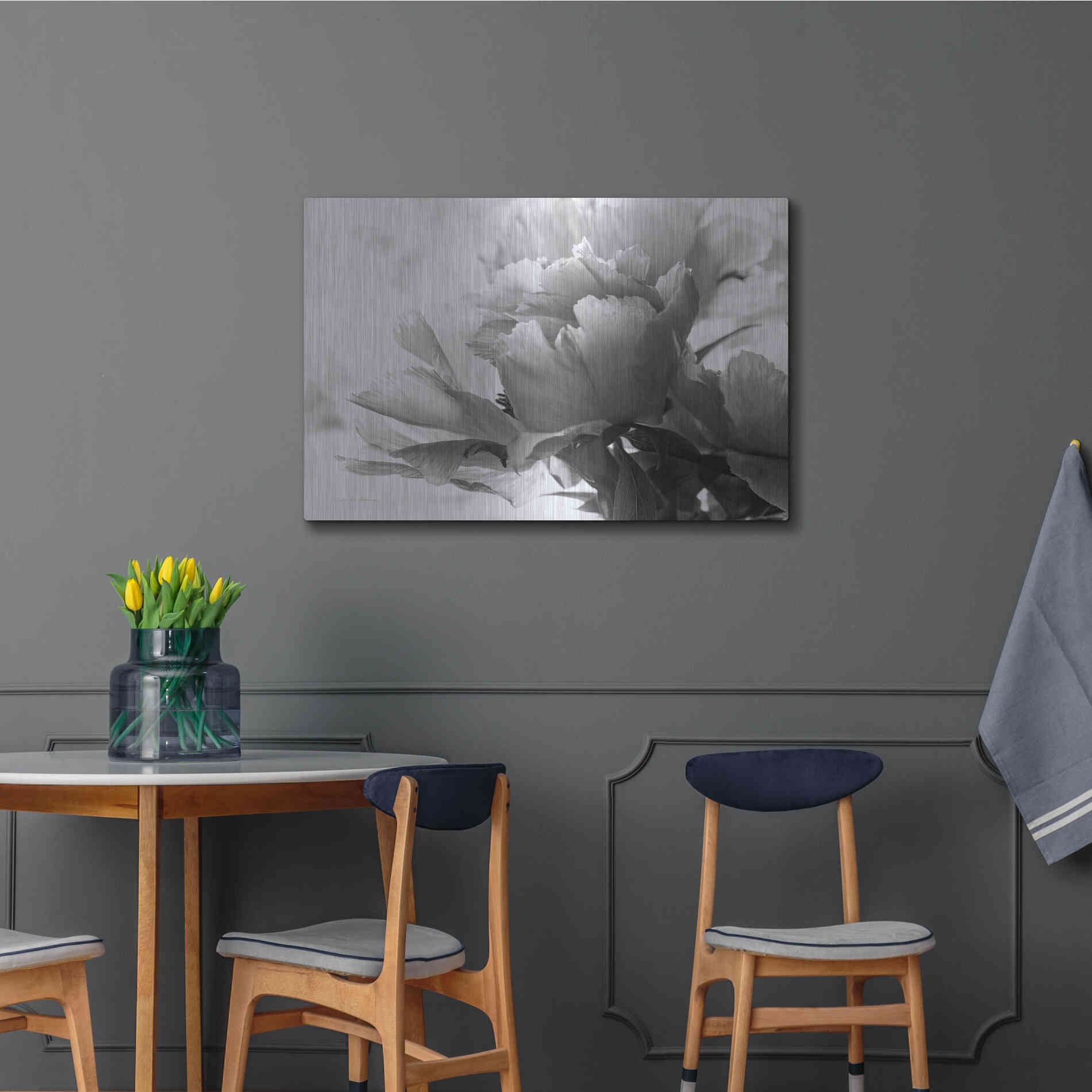 Luxe Metal Art 'Translucent Peony IBW' by Debra Van Swearingen, Metal Wall Art,36x24