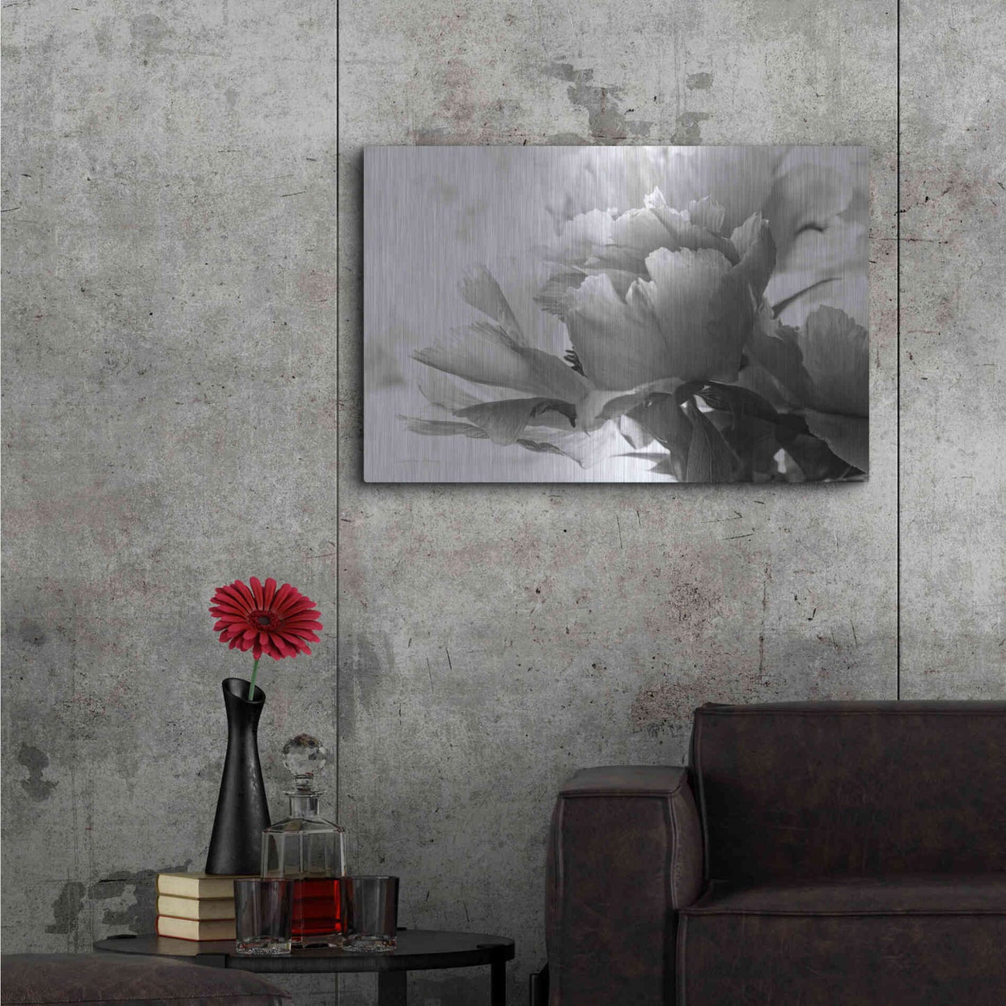 Luxe Metal Art 'Translucent Peony IBW' by Debra Van Swearingen, Metal Wall Art,36x24